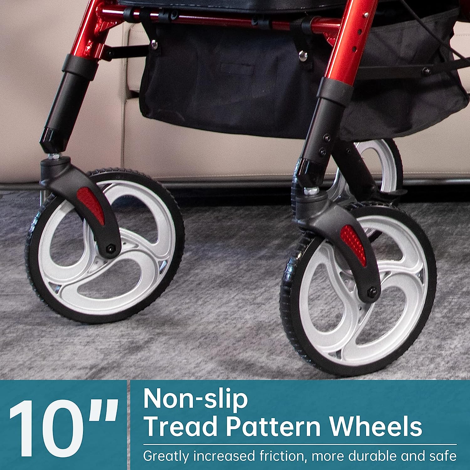HFK-9219 Dual-Brake Heavy Duty Rollator Walker 10