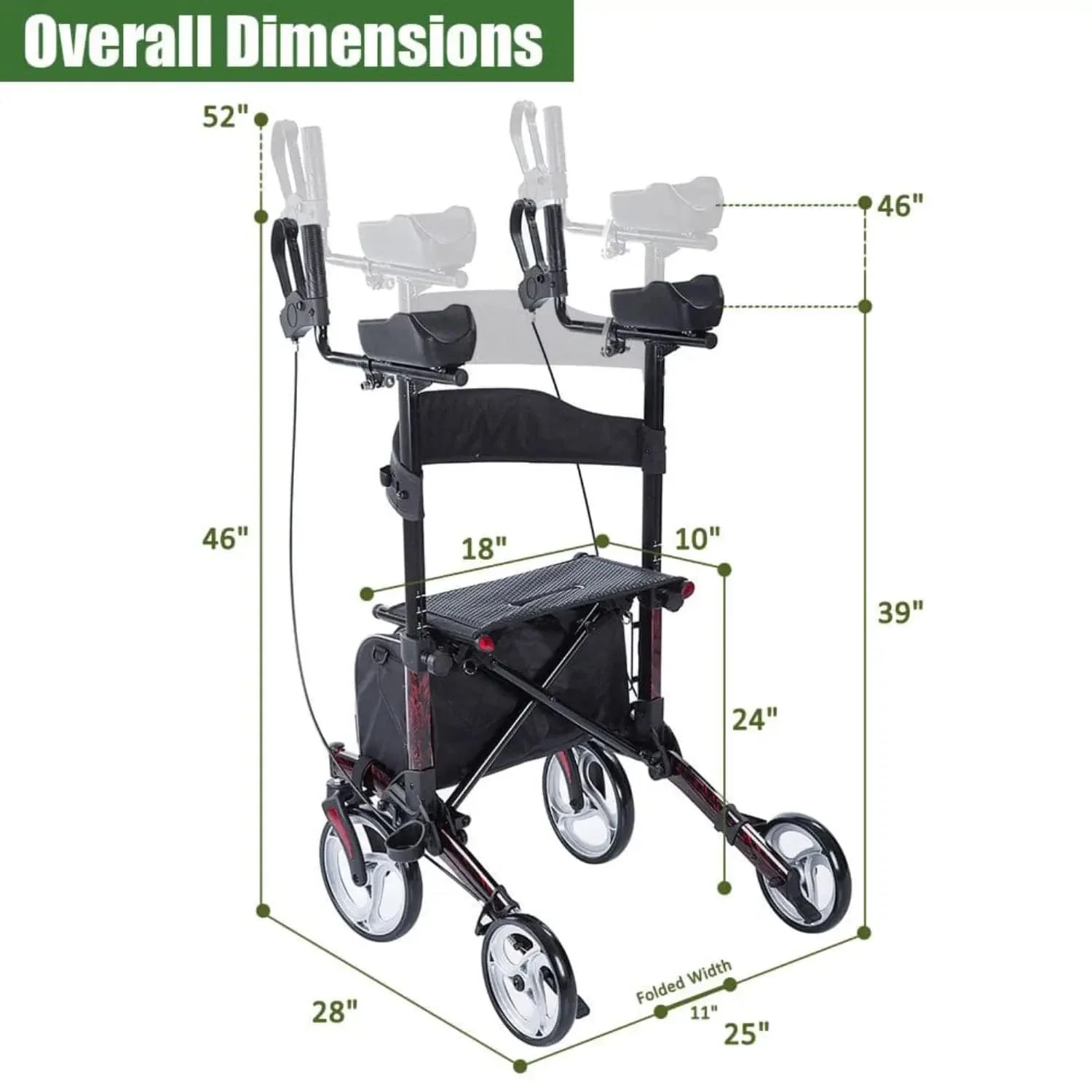 HFK-9223 Dual-Brake Upright Walker 8