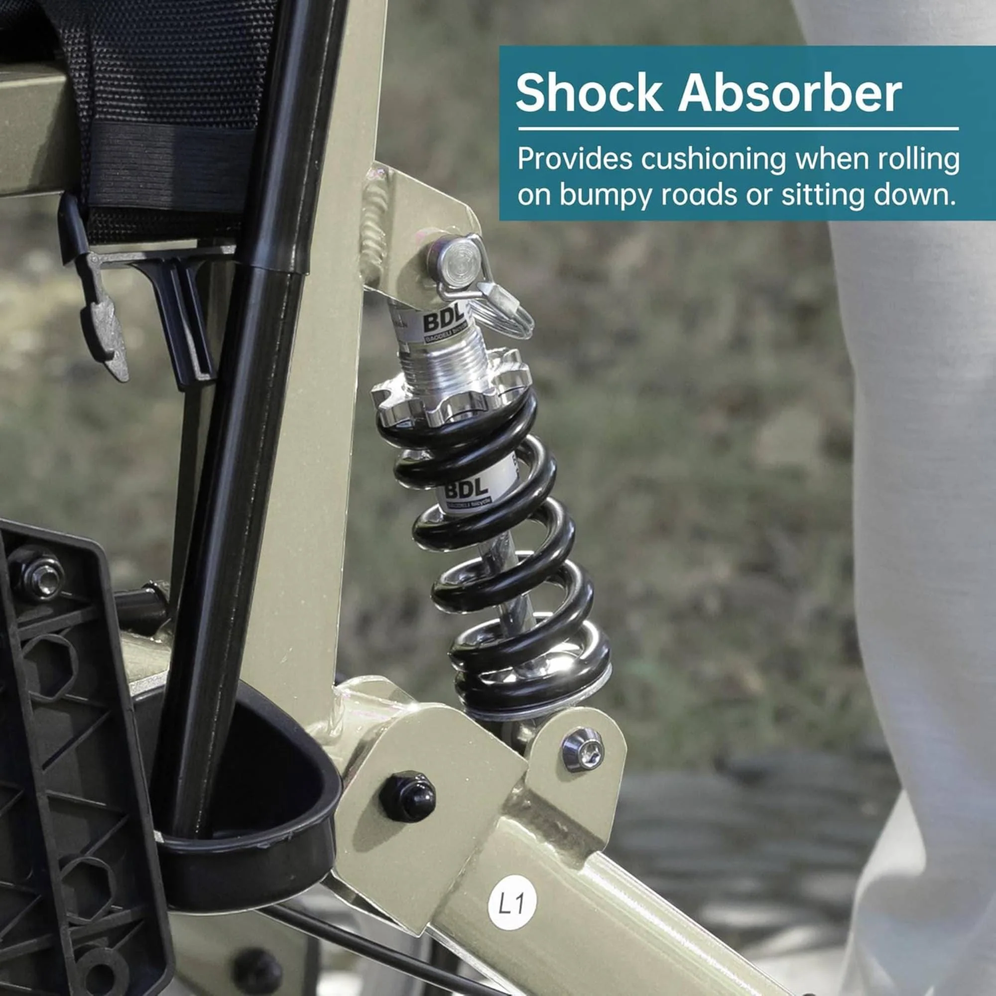 HFK-9294 2-in-1 Shock-Absorbing Rollator Walker 8” Rear Wheels