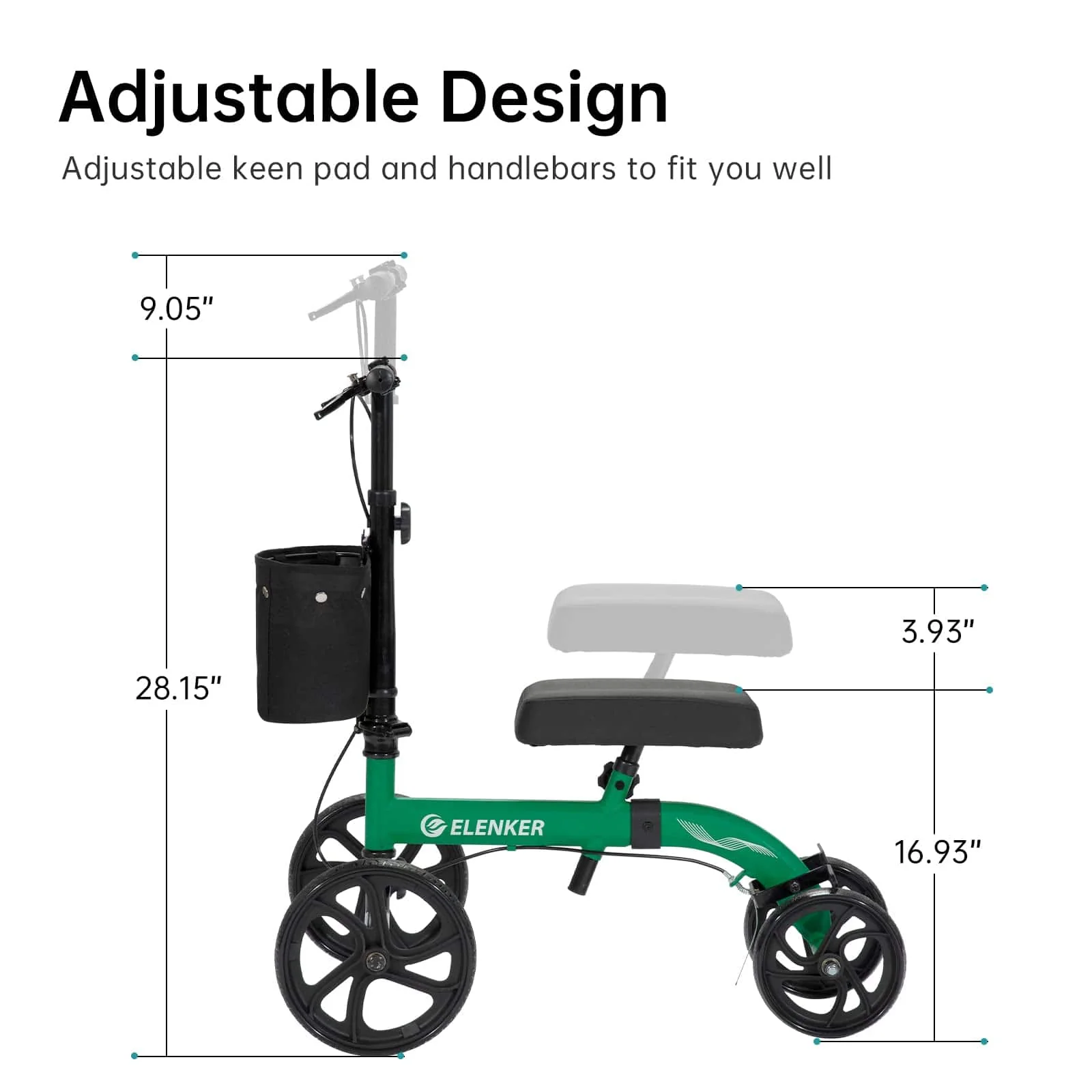MT-9251 Best Value Steerable Medical Knee Walker with 10