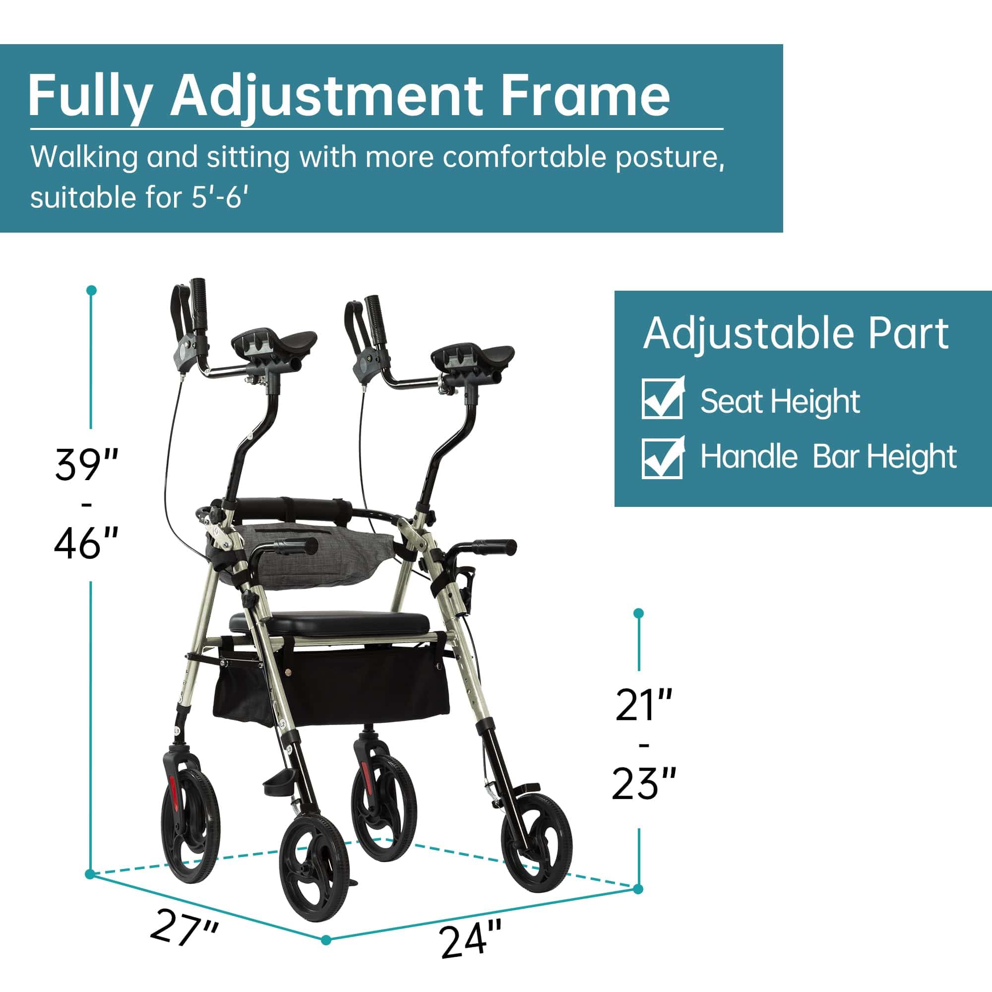 YF-9008C Dual-Brake Upright Walker 8