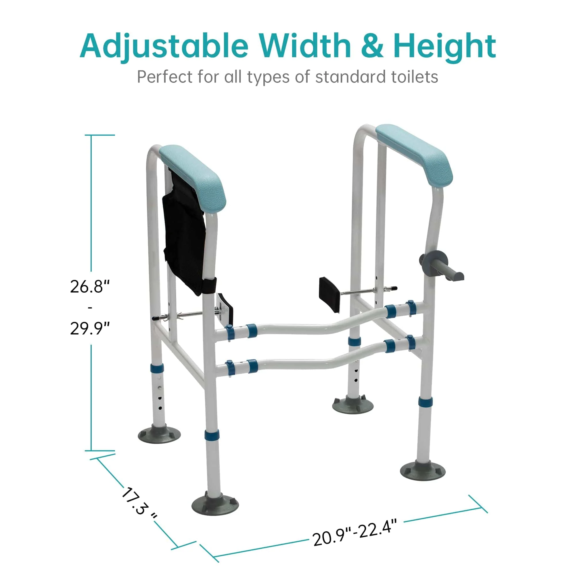 QC-F45 Height-Adjustable Toilet Safety Non-Slip Rails
