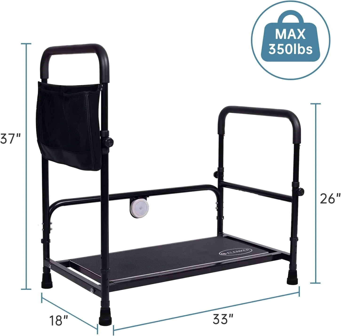 HFK-7204 Adjustable Safe Non-slip Bed Step Stool