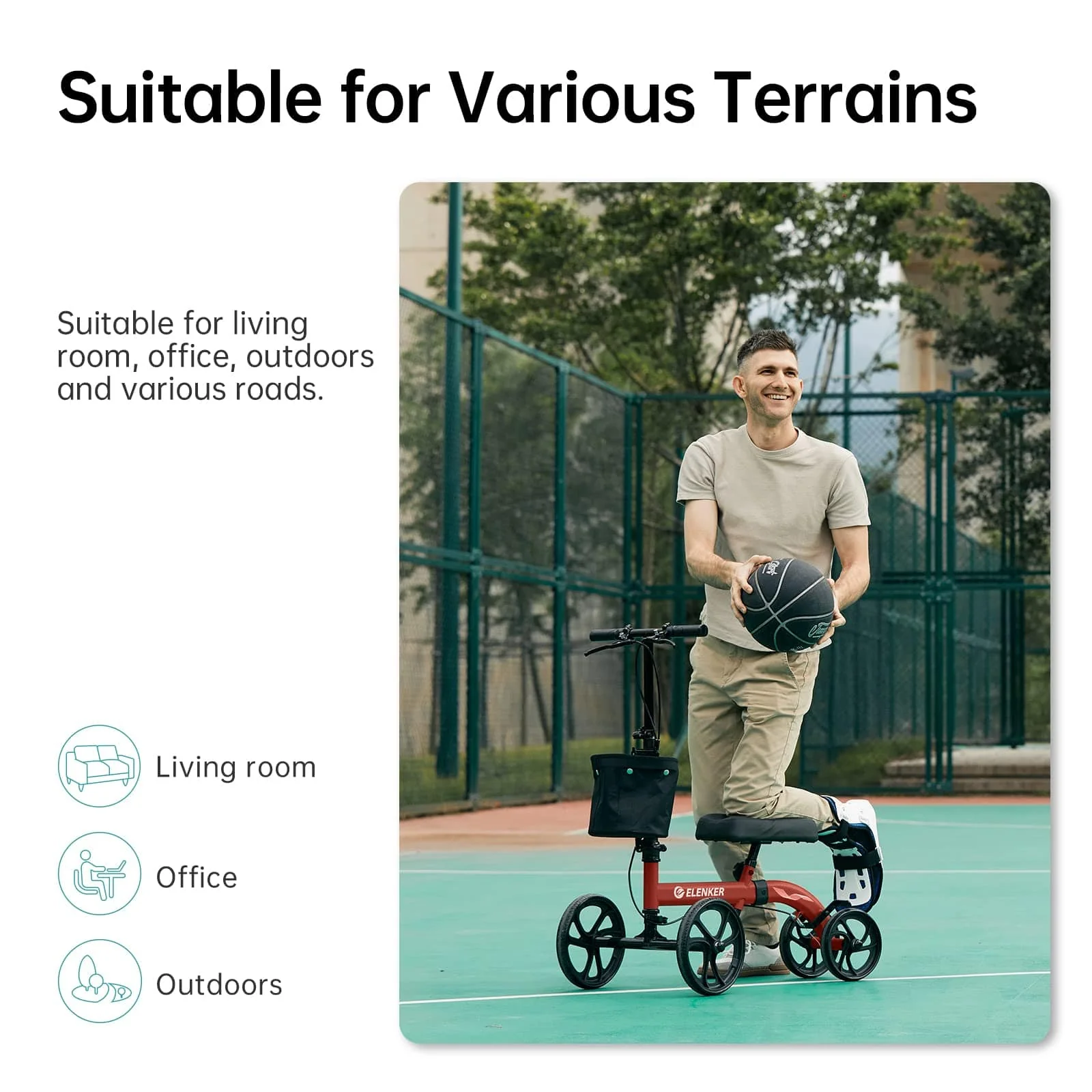 MT-9251 Best Value Steerable Medical Knee Walker with 10