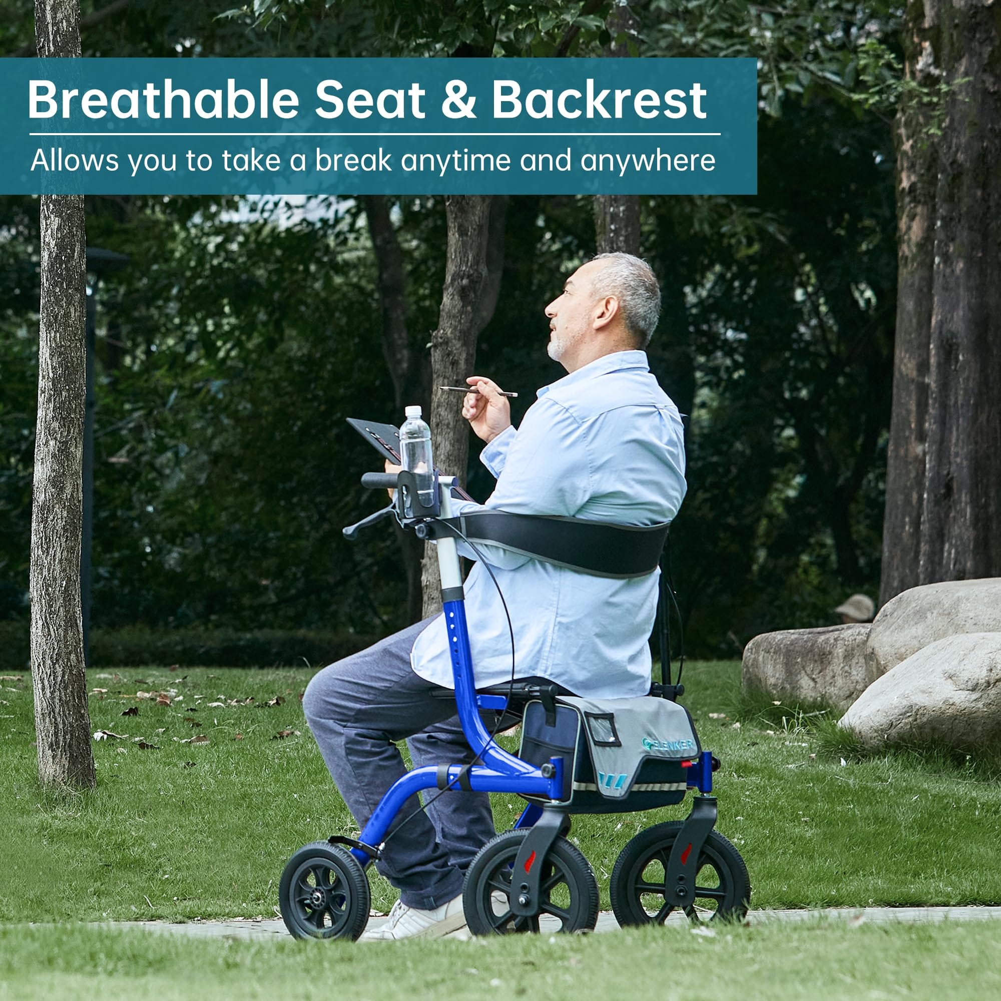 HFK-9210KDB All Terrain Dual-Brake Rollator Walker 10