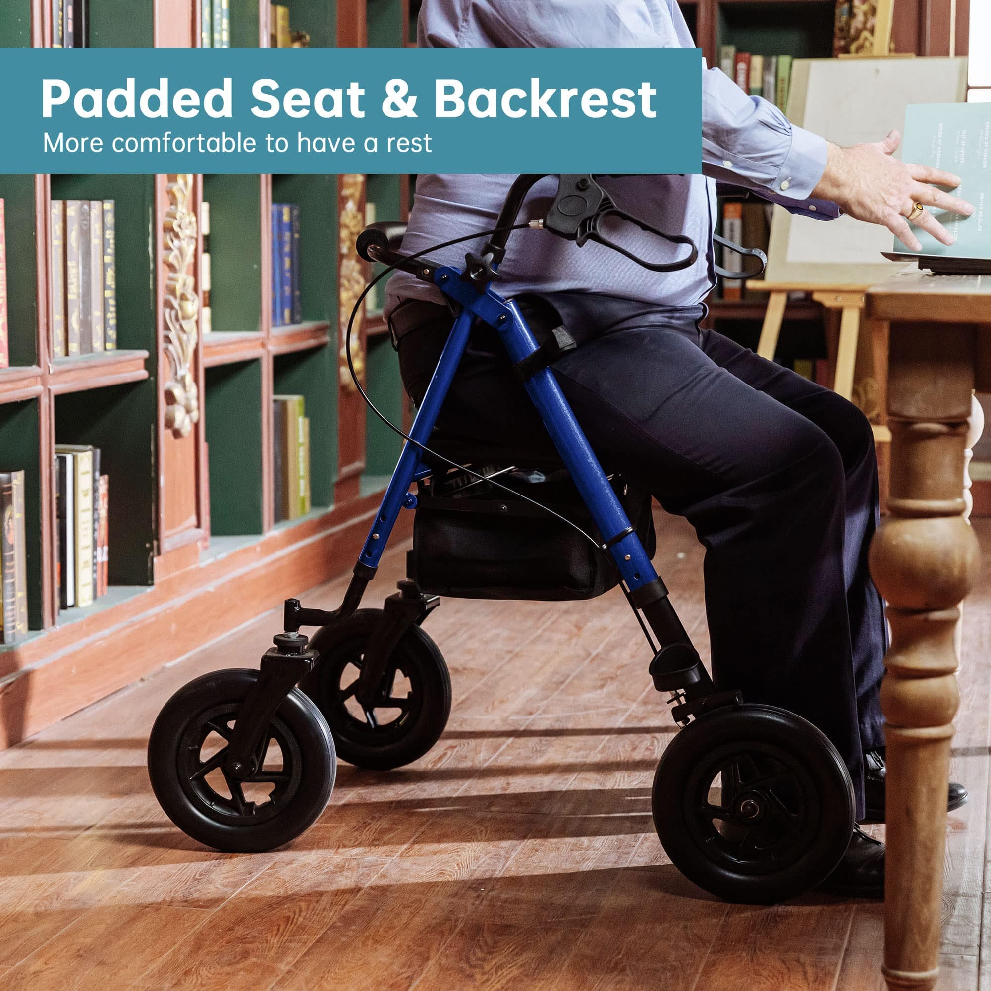 HFK-9236D4 All Terrain Dual-Brake Rollator Walker 10