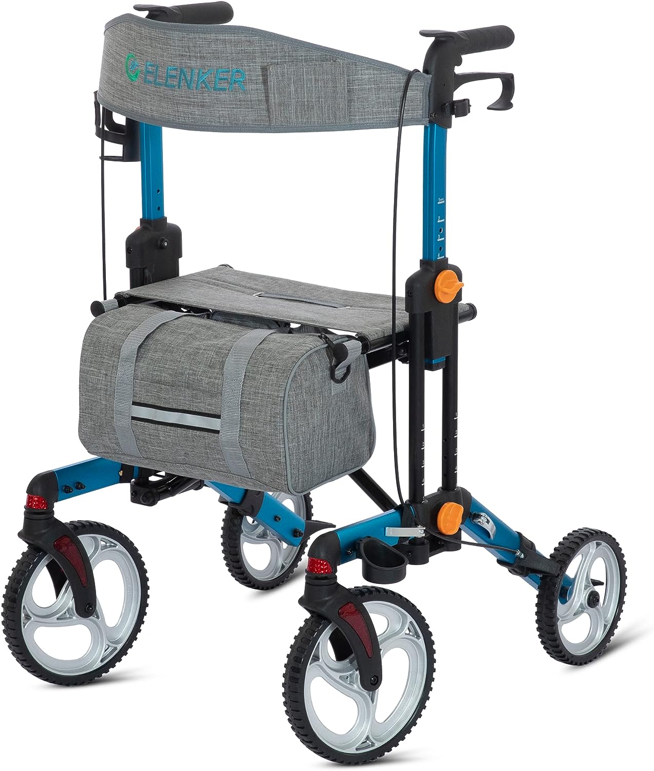 KLD-9282 Dual-Brake Knob Adjustment Height Rollator Walker 8