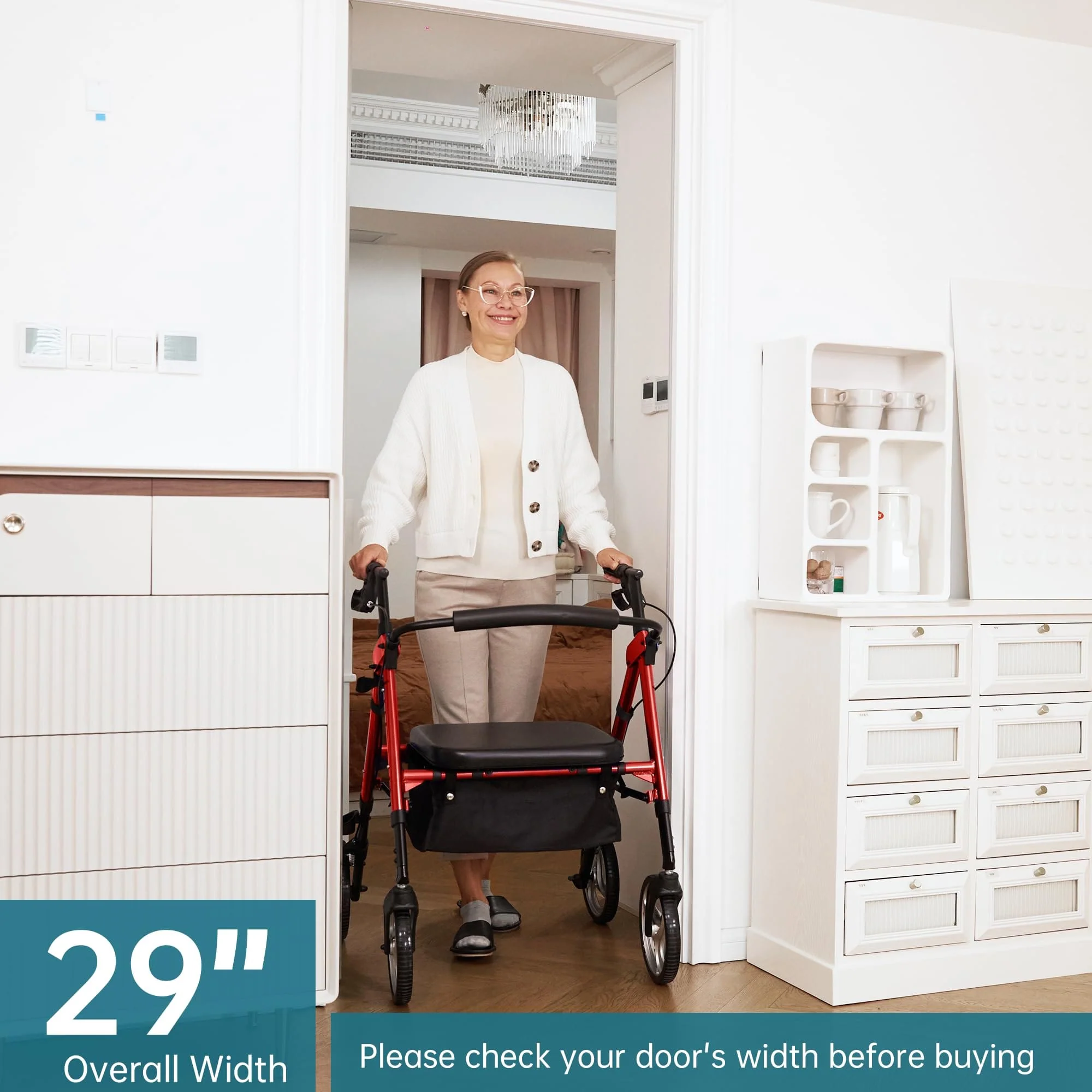 HFK-9219KD-1 Heavy Duty No-Assembly Rollator Walker 10