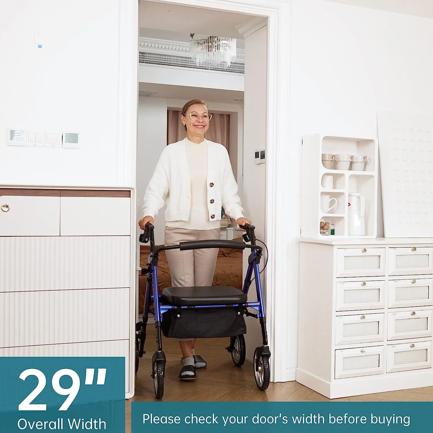 HFK-9219 Dual-Brake Heavy Duty Rollator Walker 10