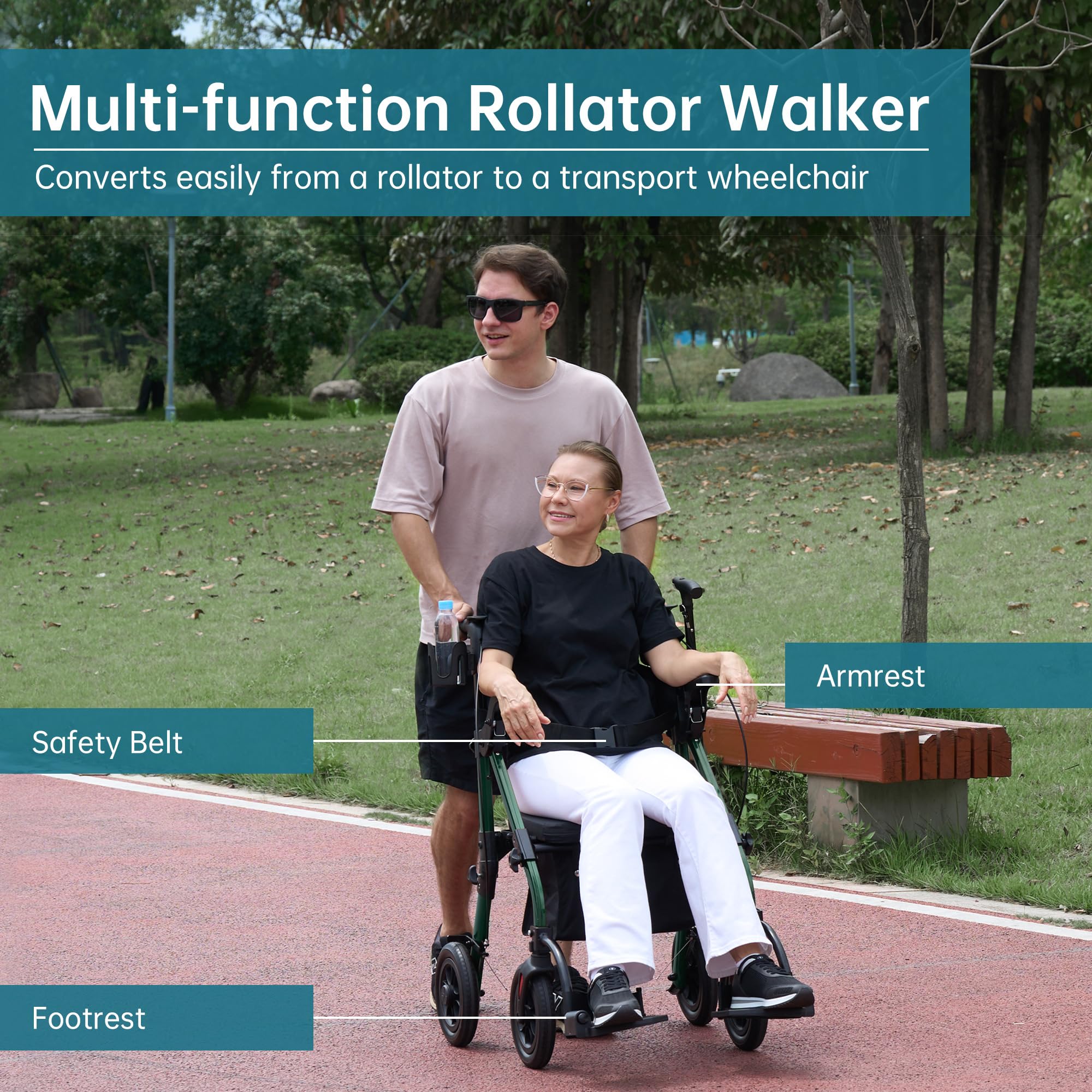 HFK-9269KD All Terrain 2-in-1 Rollator Walker 10
