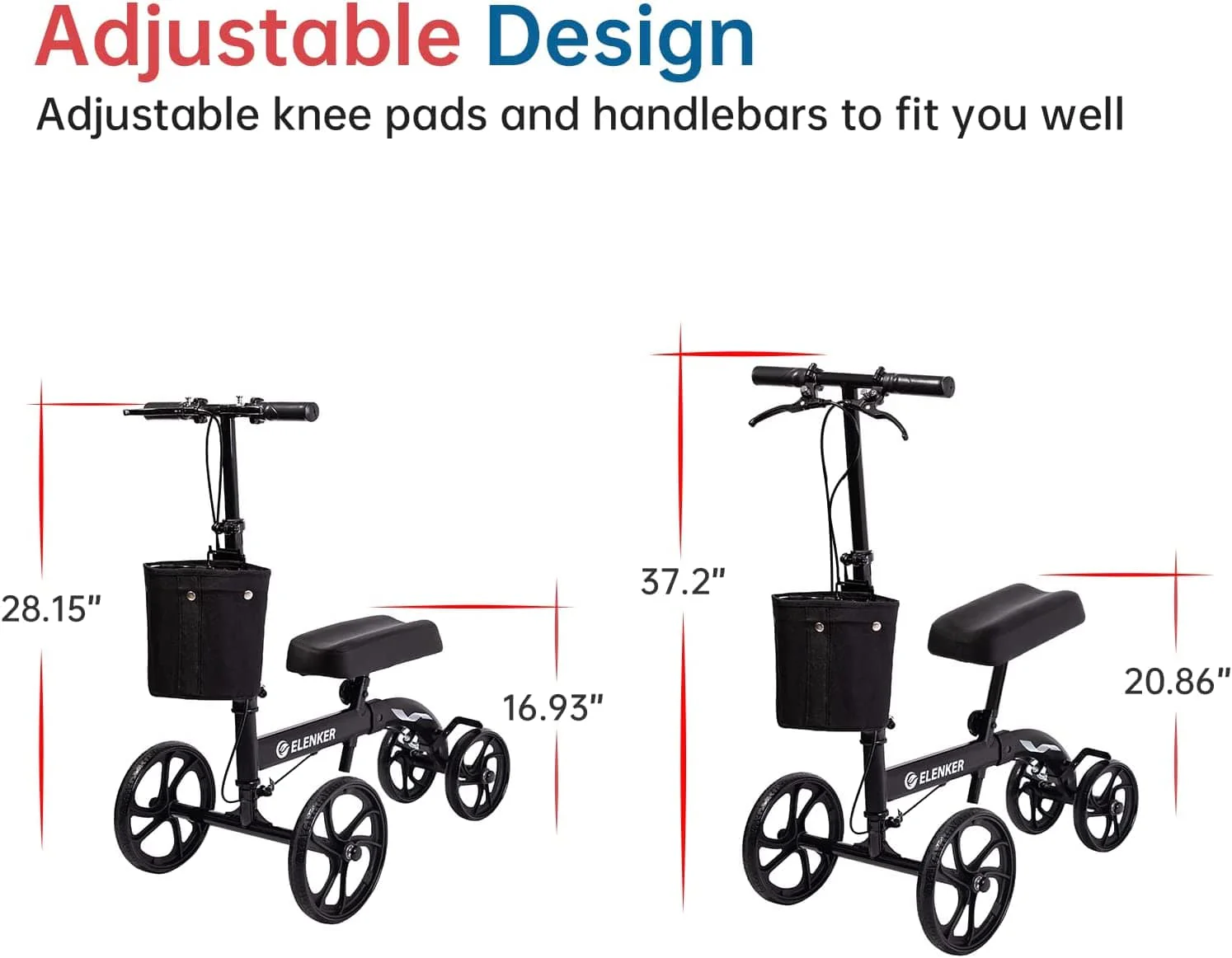 MT-9251 Best Value Steerable Medical Knee Walker with 10