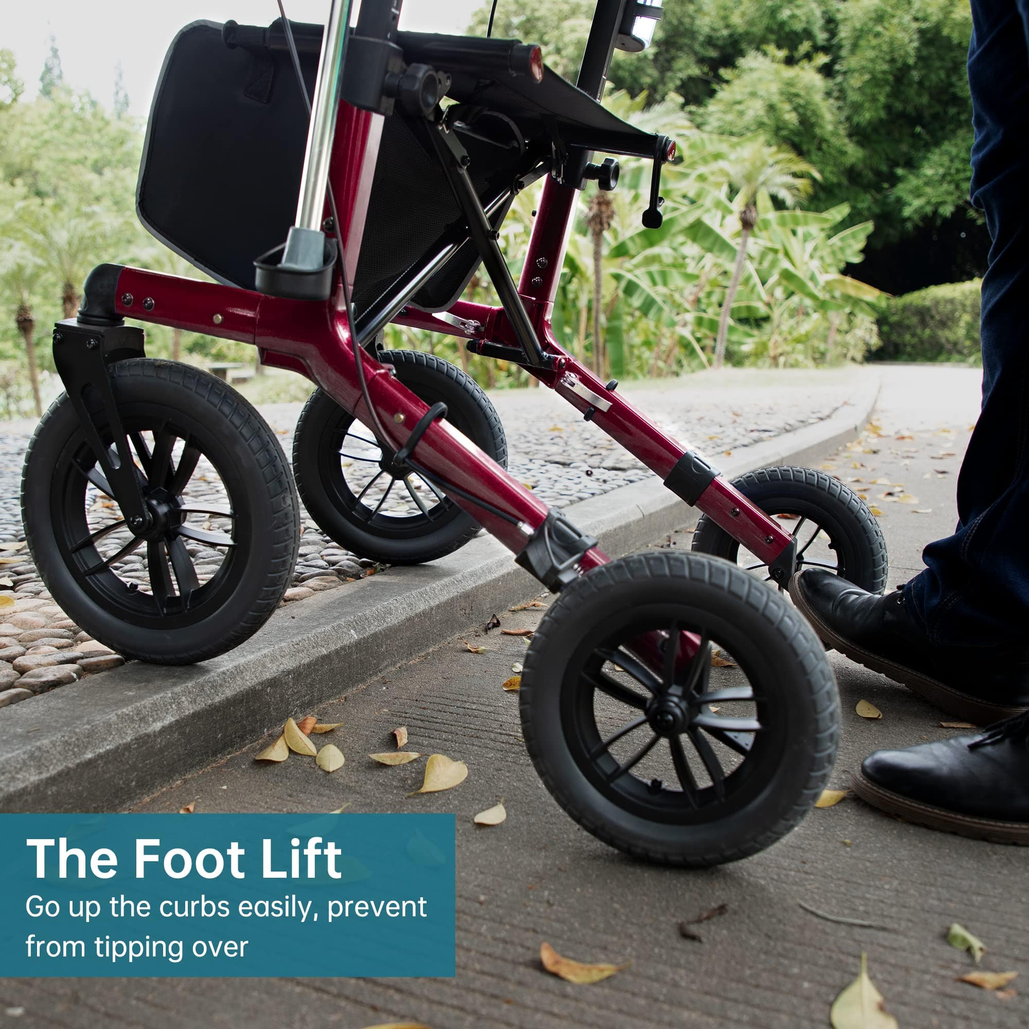 KLD-9212 All Terrain Dual-Brake Rollator Walker 10