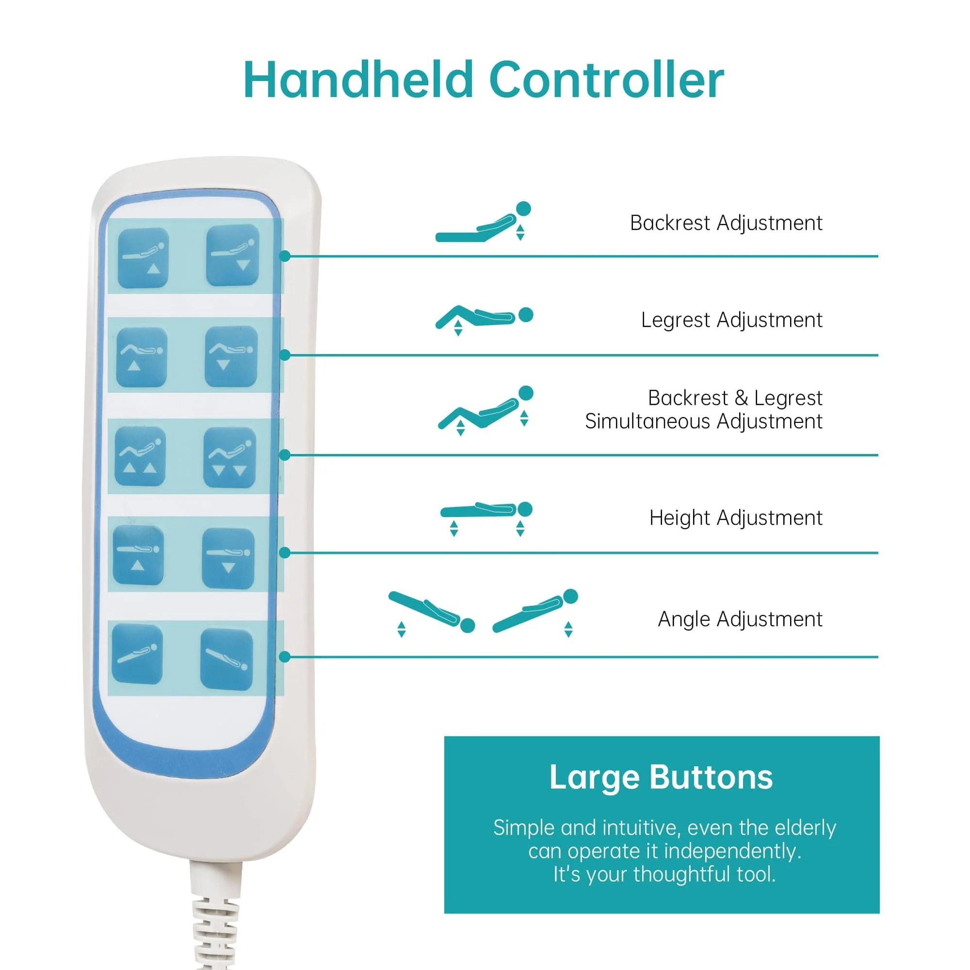 SLD-A51-111 5 Functional Heavy Duty Full Electric Hospital Bed With Remote Control