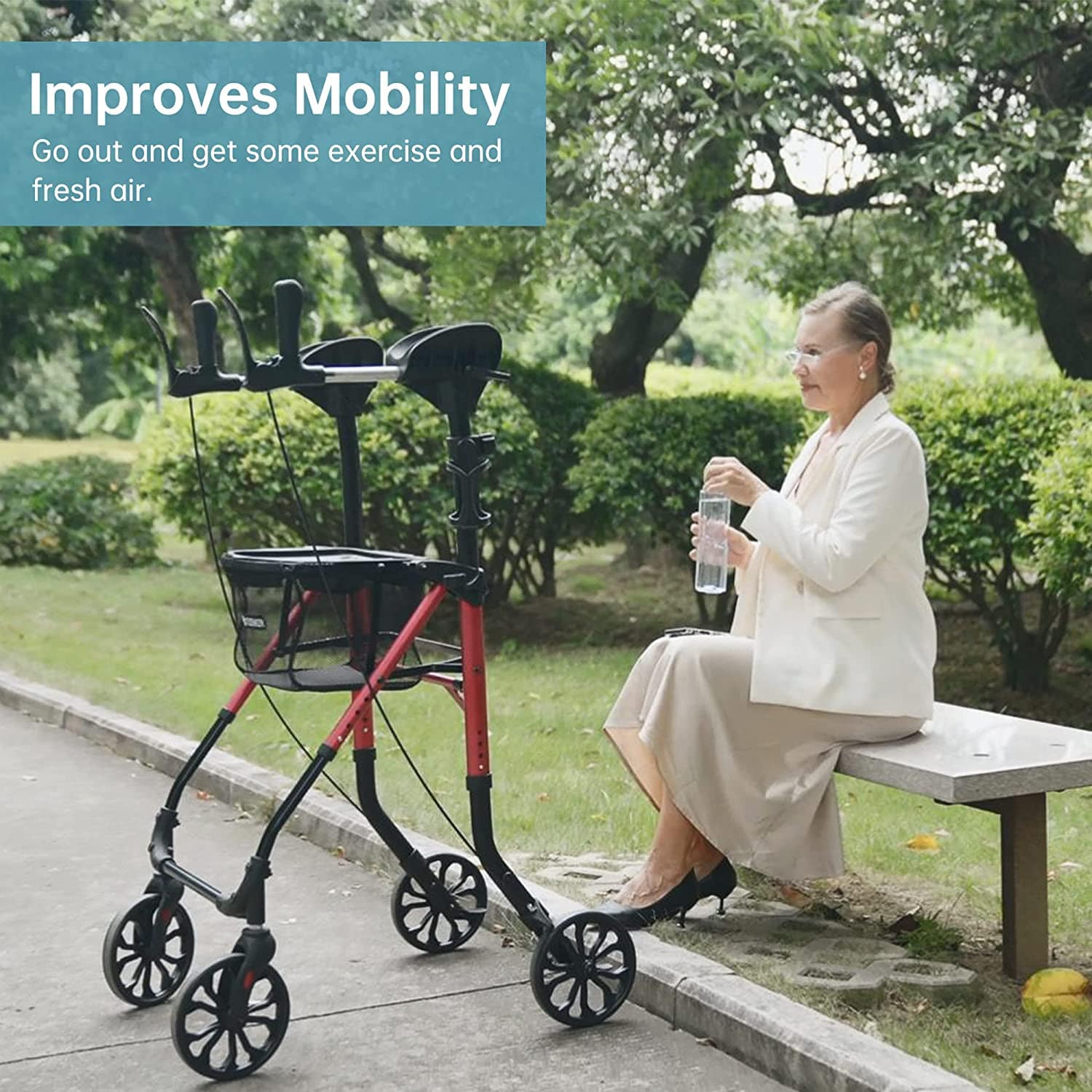 KLD-9215 Dual-Brake Lightweight Upright Walker 8