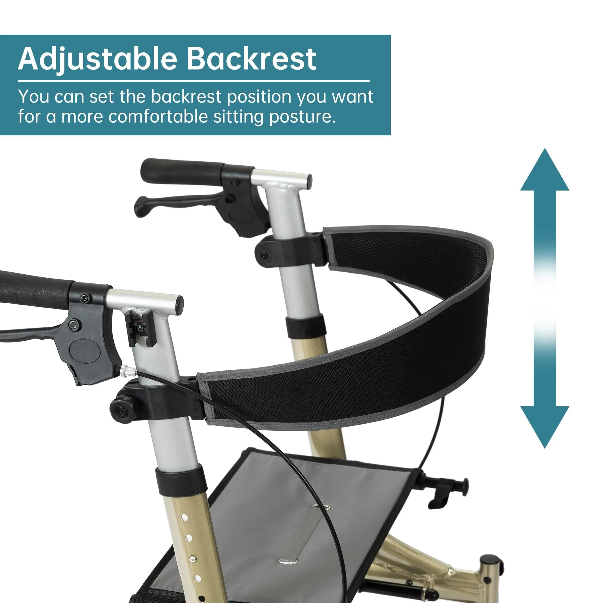 HFK-9210KDB All Terrain Dual-Brake Rollator Walker 10