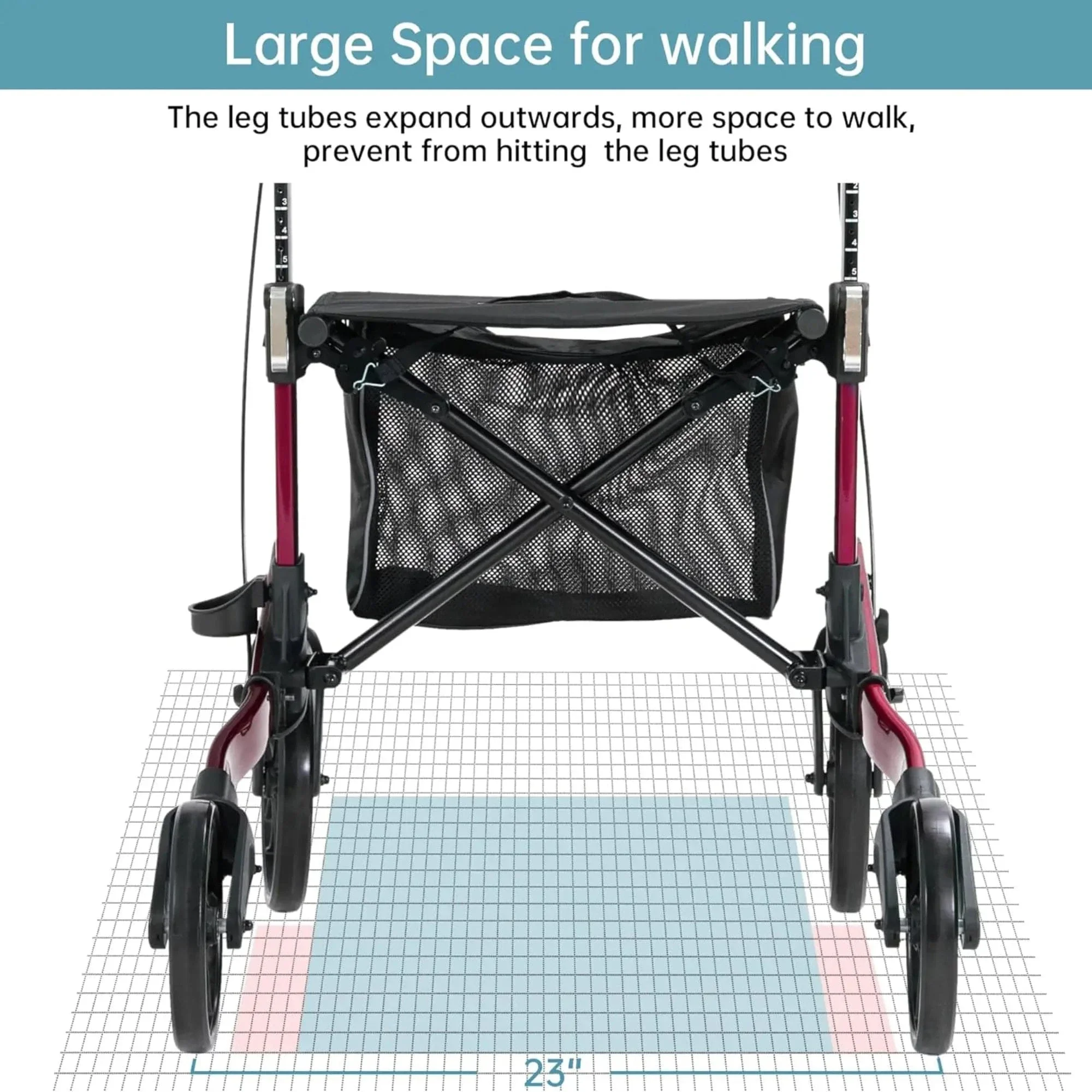 KLD-9263 Spacious Anti-Collision Leg Upright Walker 8