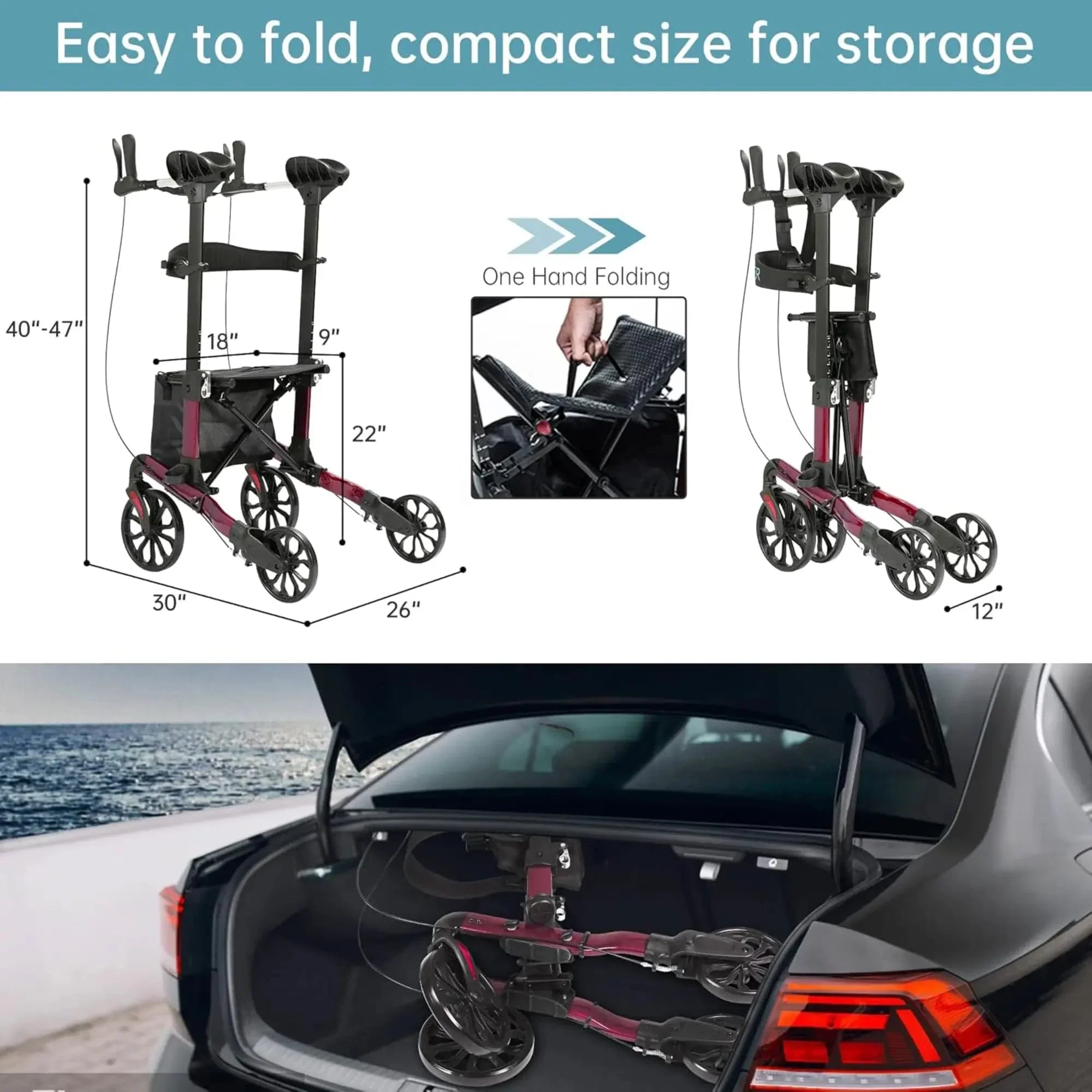 KLD-9263 Spacious Anti-Collision Leg Upright Walker 8