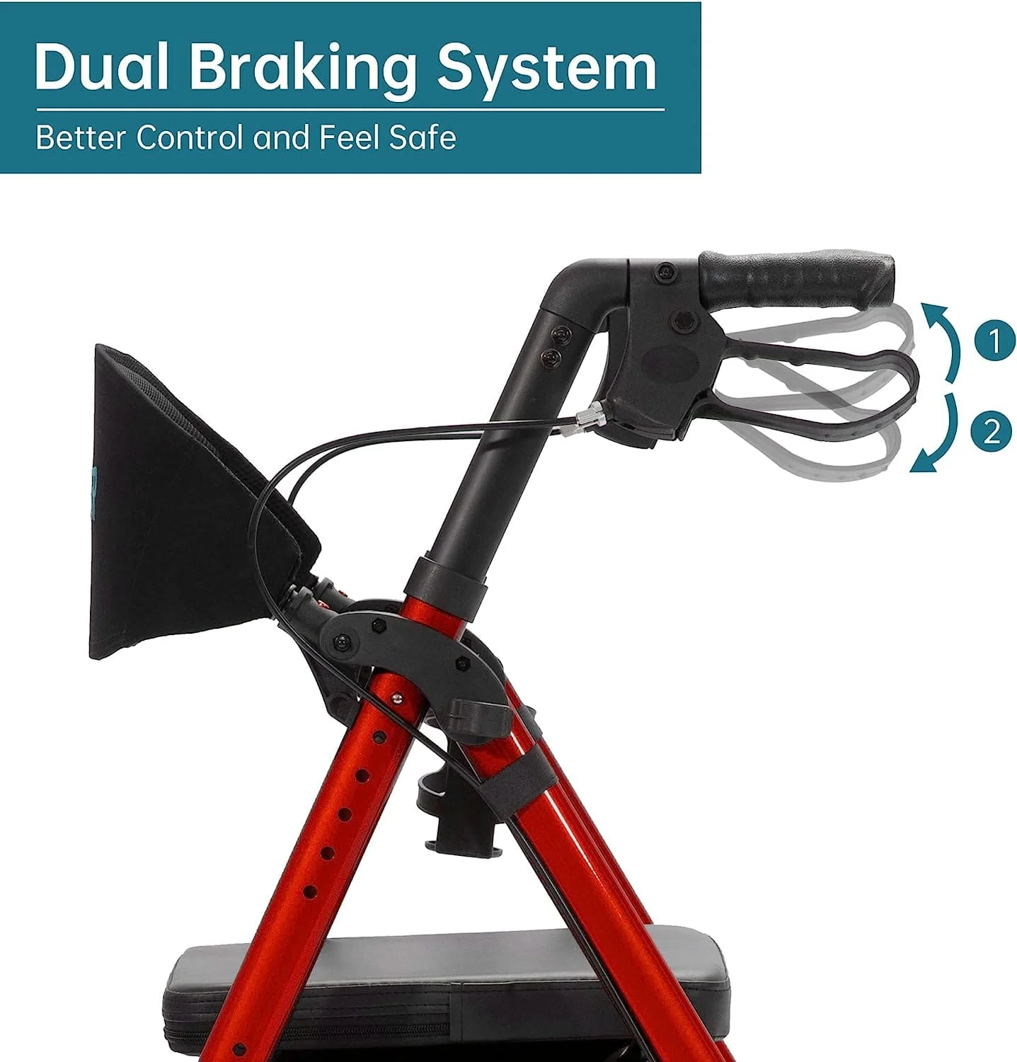 KLD-9218-10 All Terrain Dual-Brake Rollator Walker 10