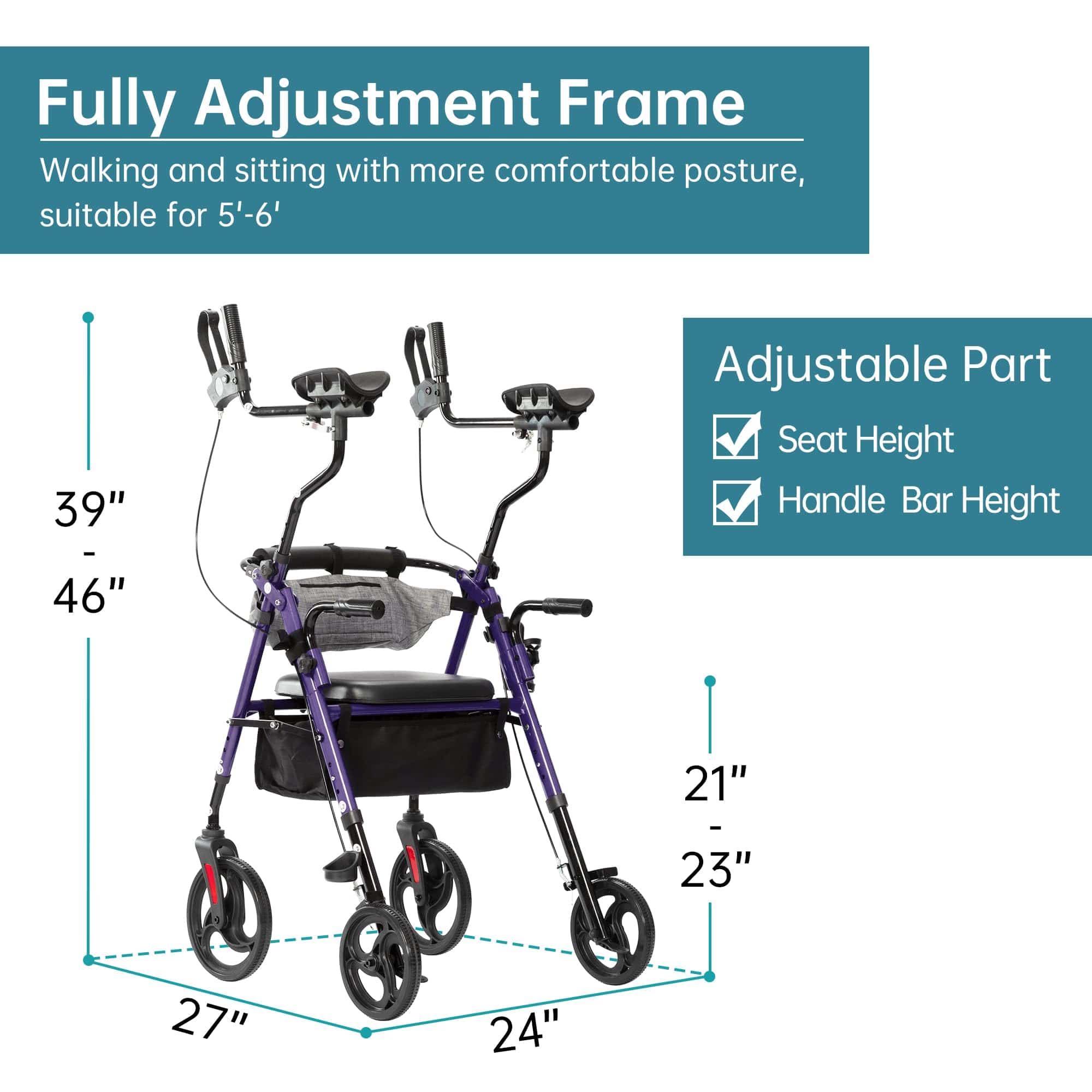 YF-9008C Dual-Brake Upright Walker 8