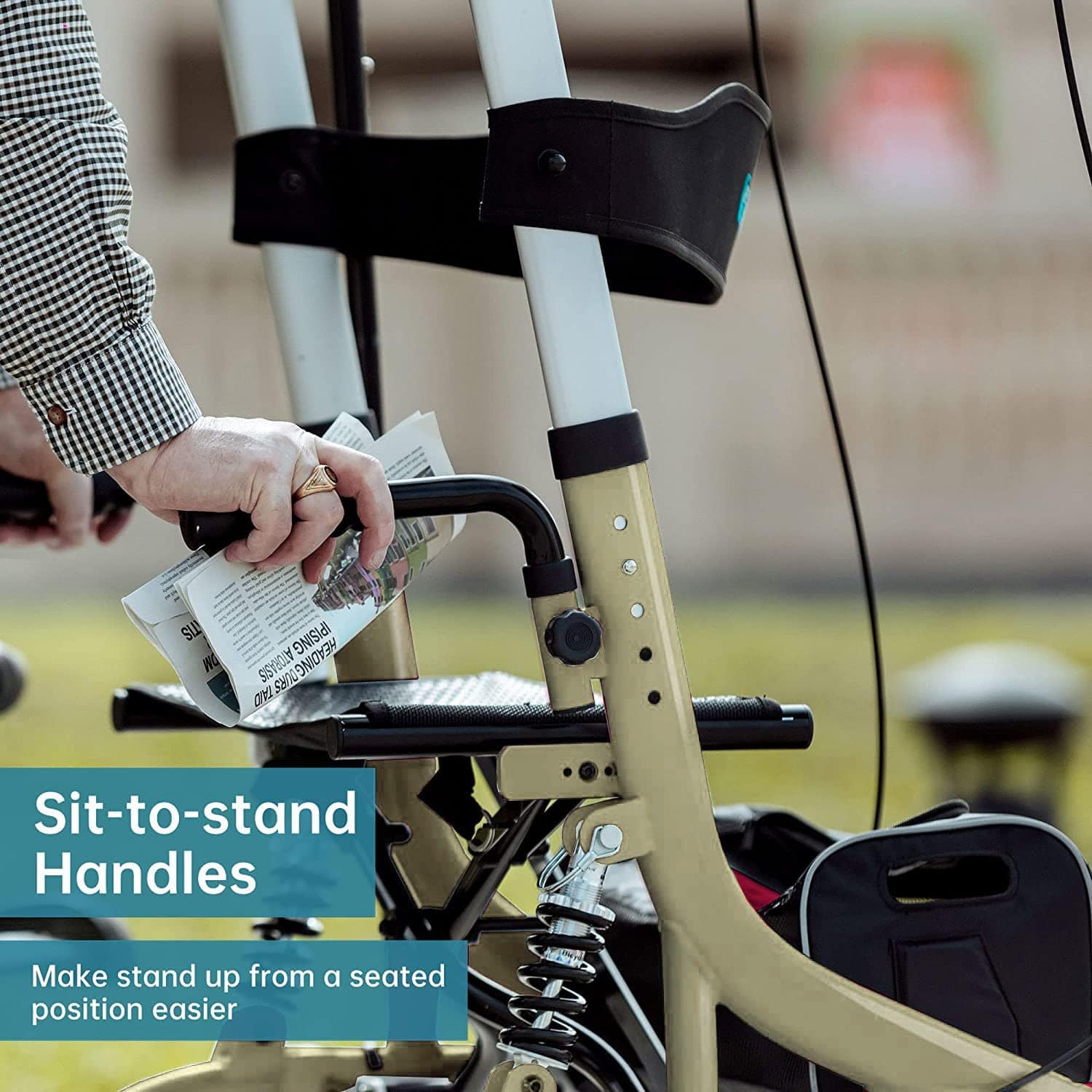 HFK-9211B Dual-Brake Shock-Absorbing Upright Walker 8