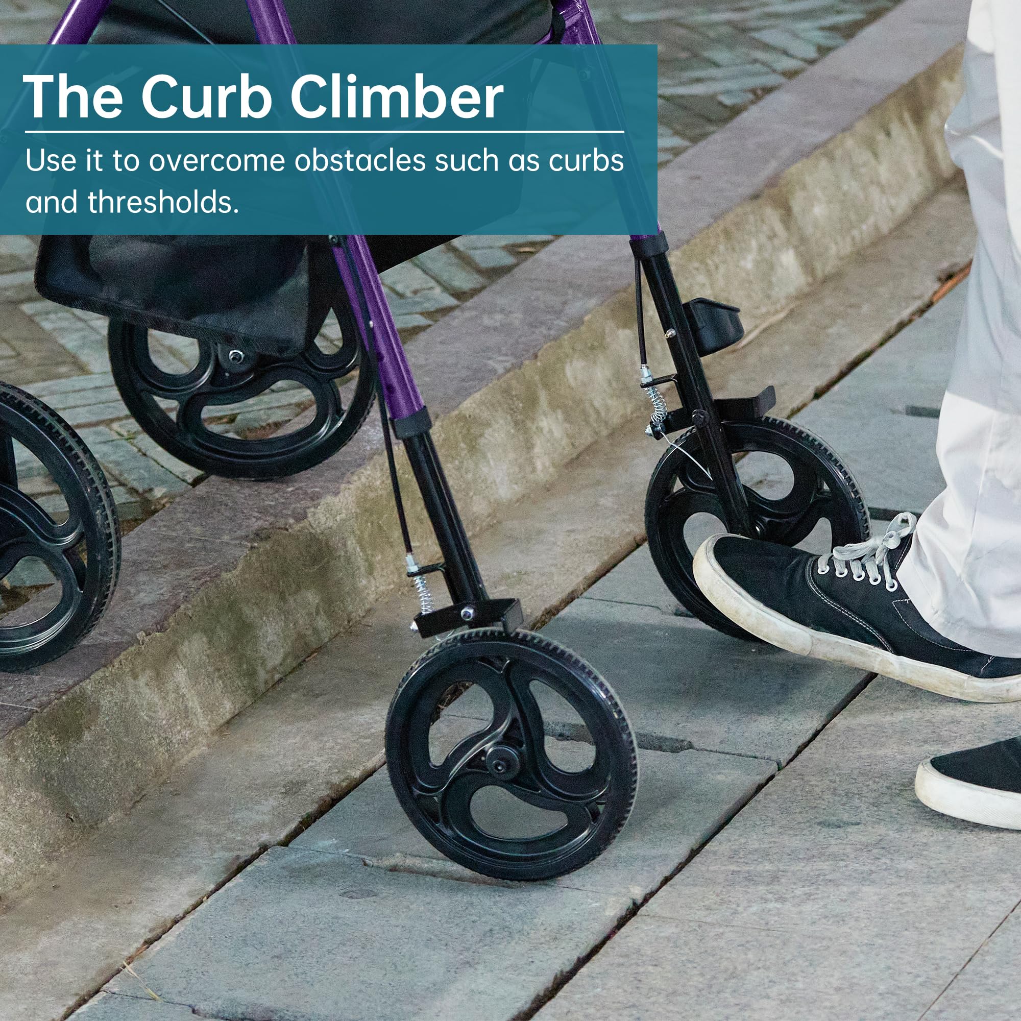 YF-9007B Dual-Brake Ergonomic Handgrip Rollator Walker 8