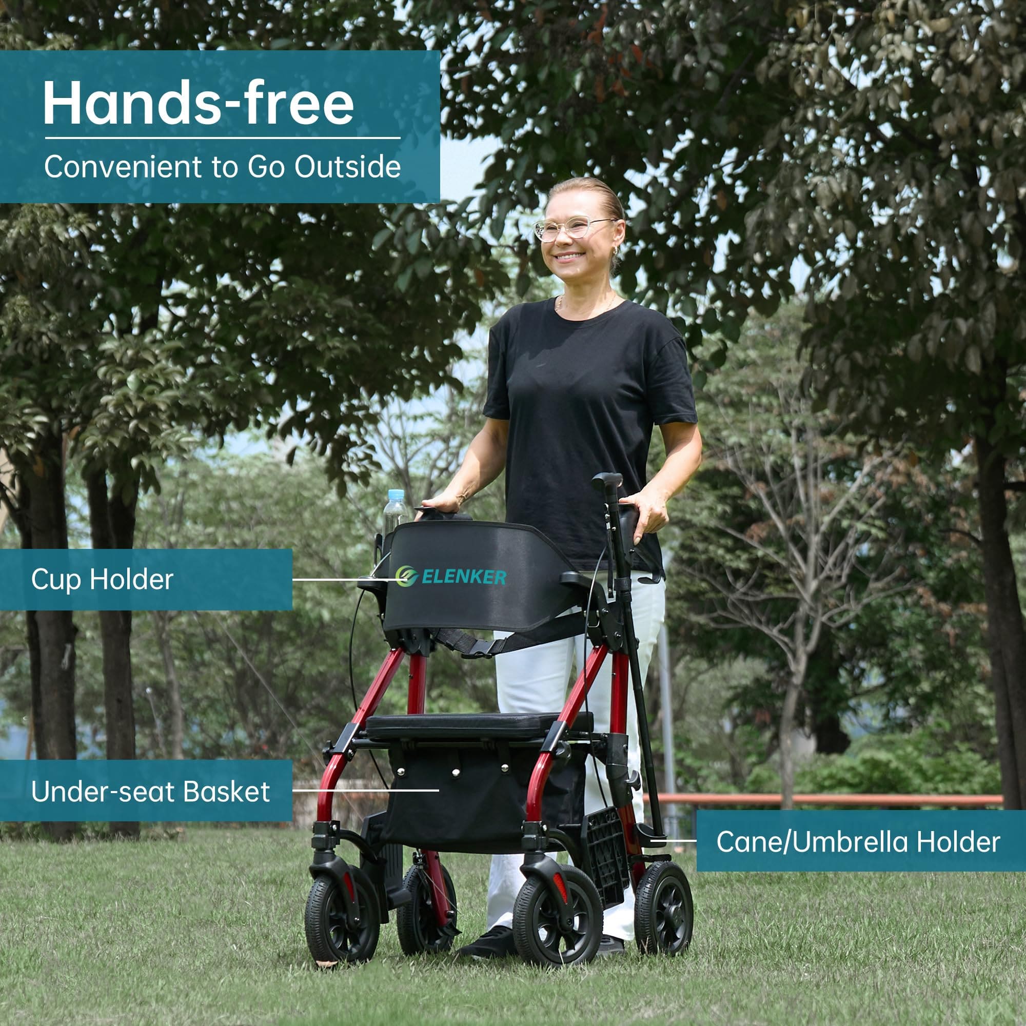 HFK-9269KD All Terrain 2-in-1 Rollator Walker 10