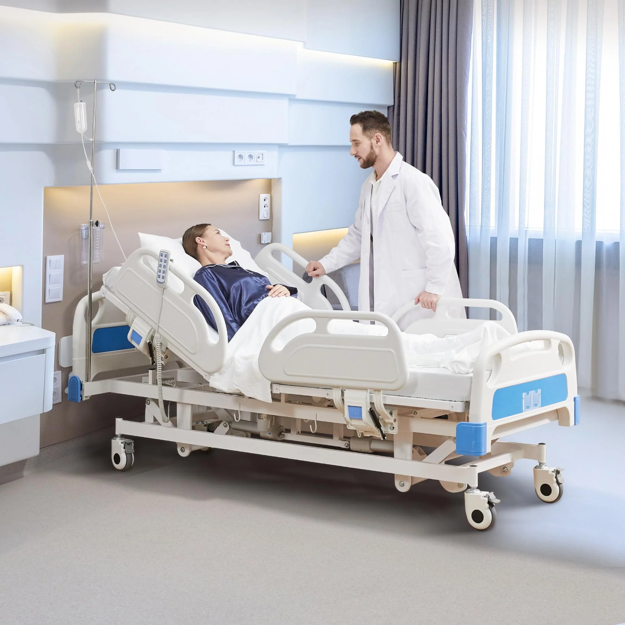 DH-7A13 5-Function Quiet Full Electric Hospital Bed With Remote Control