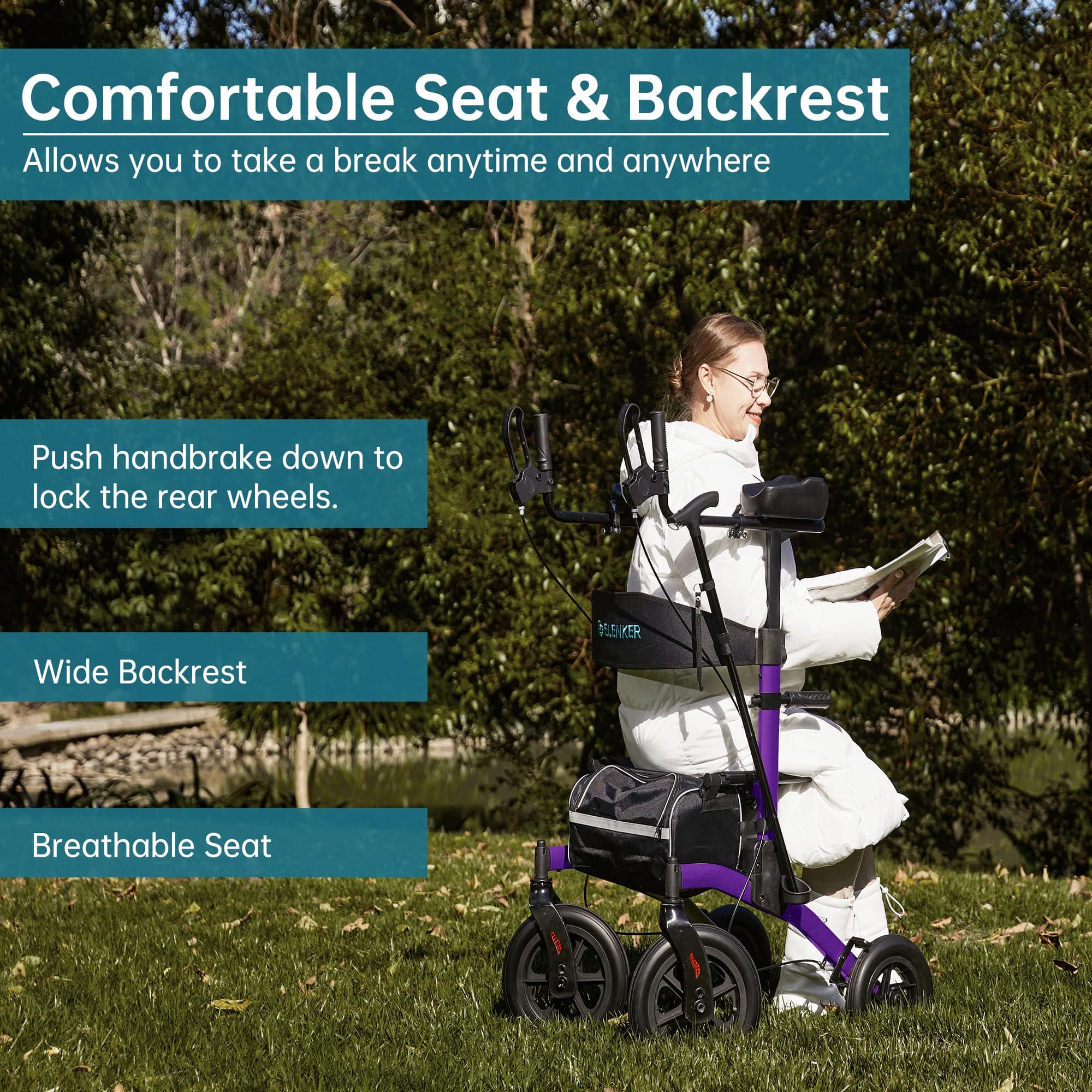 HFK-9240-2 All Terrain Dual-Brake Upright Walker 10