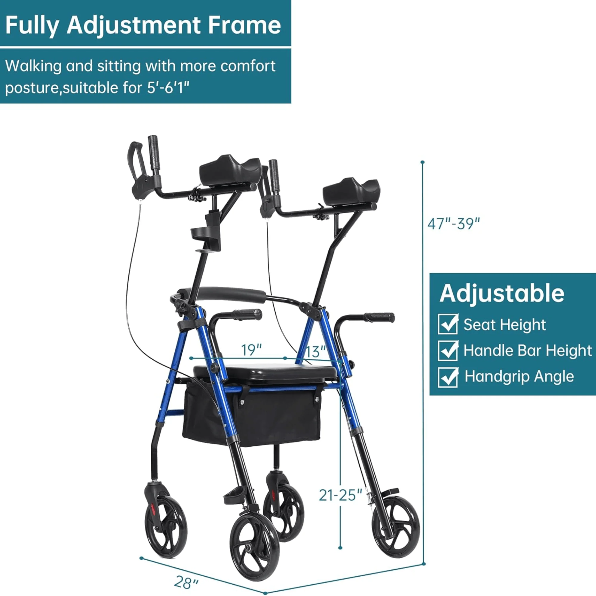 HFK-9236 Dual-Brake Upright Walker 8