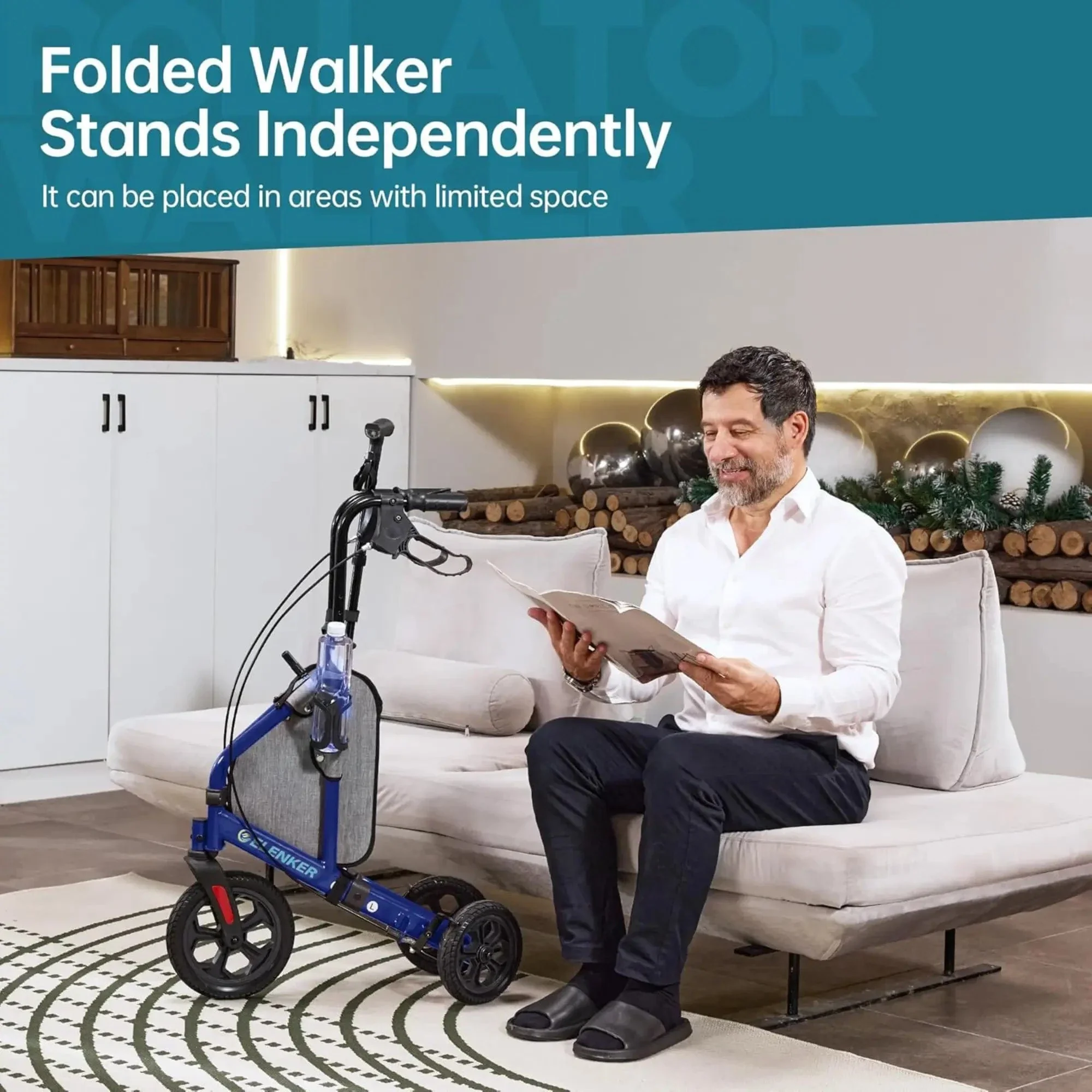 YF-9006B All-Terrain Portable Heavy Duty Rollator Walker 8