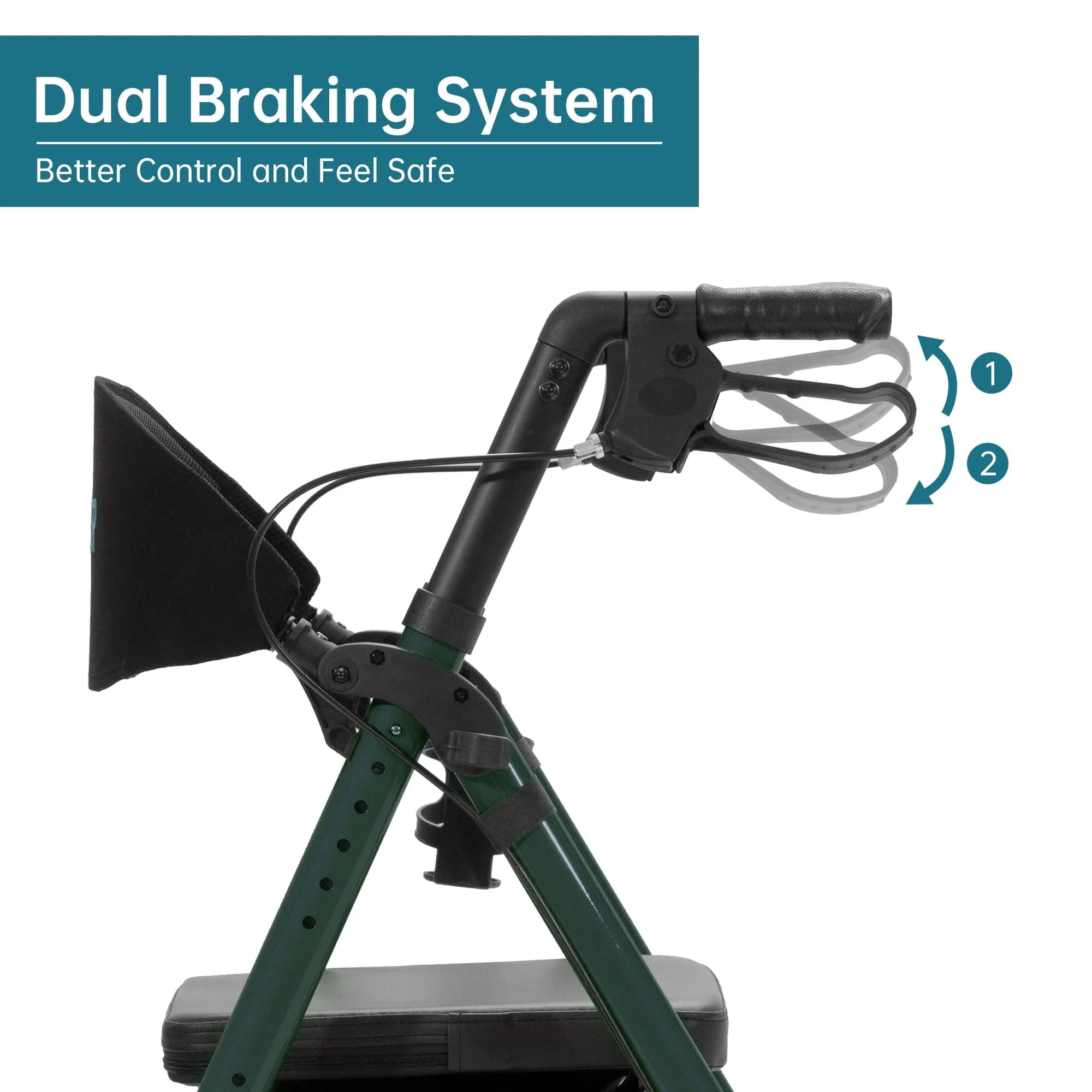 KLD-9218-10 All Terrain Dual-Brake Rollator Walker 10