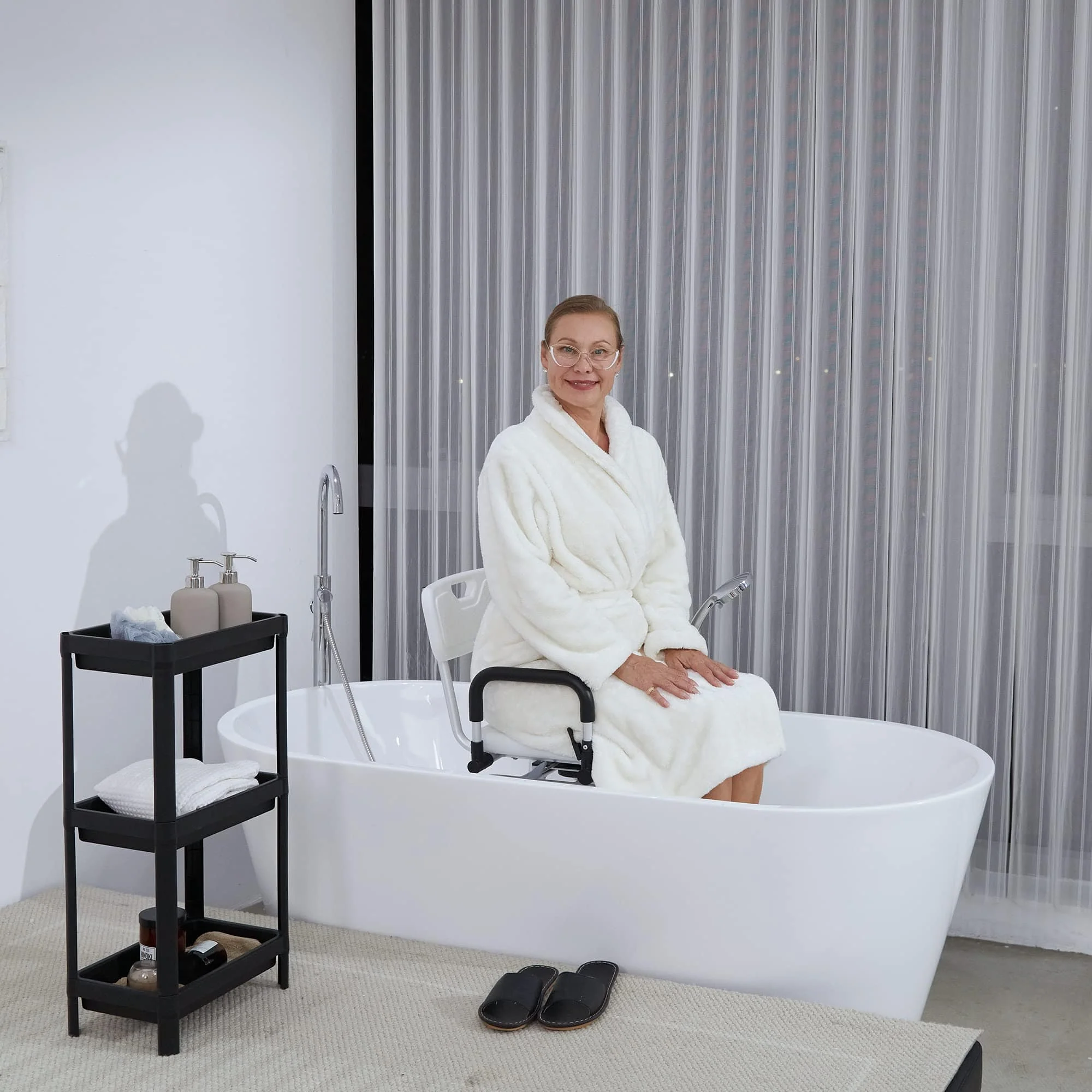 FST-5211B 360° Swivel Adjustable Medical Grade Shower Seat Chair