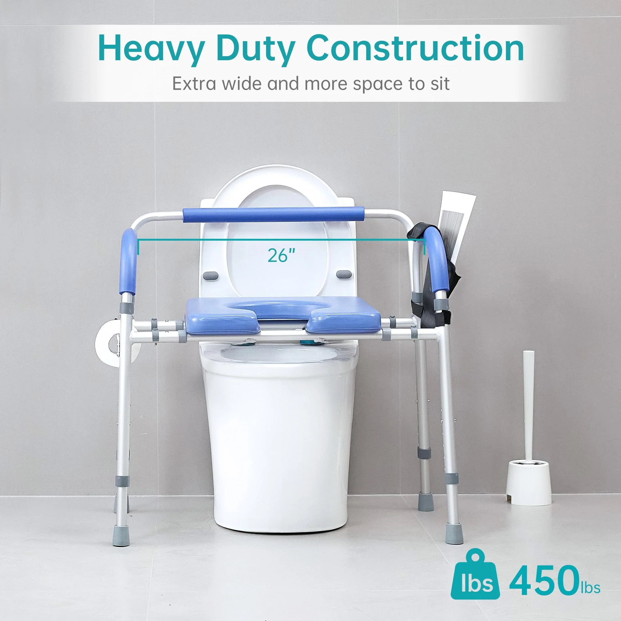 HFK-3375KD-2 Heavy-Duty Raised Toilet Seat-Non-slip Rubber Tips