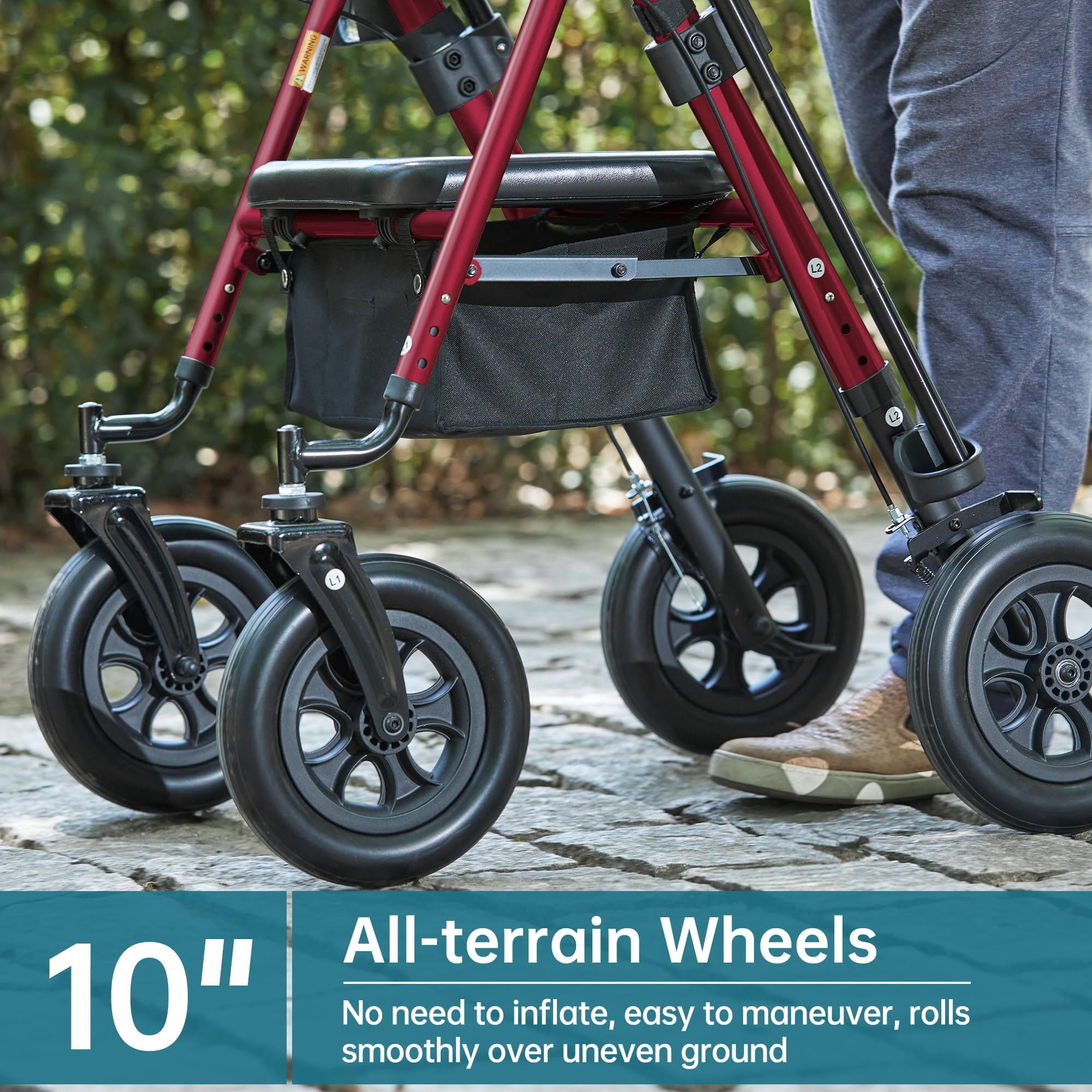 HFK-9236T4 All Terrain Dual-Brake Upright Walker 10
