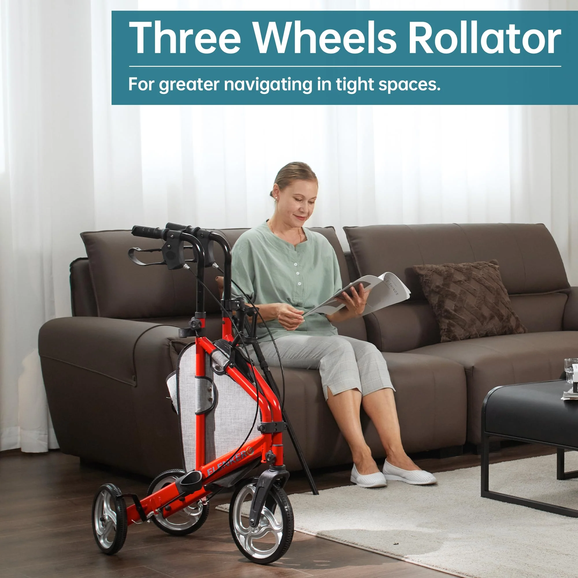 YF-9006 Portable Heavy Duty Rollator Walker 8