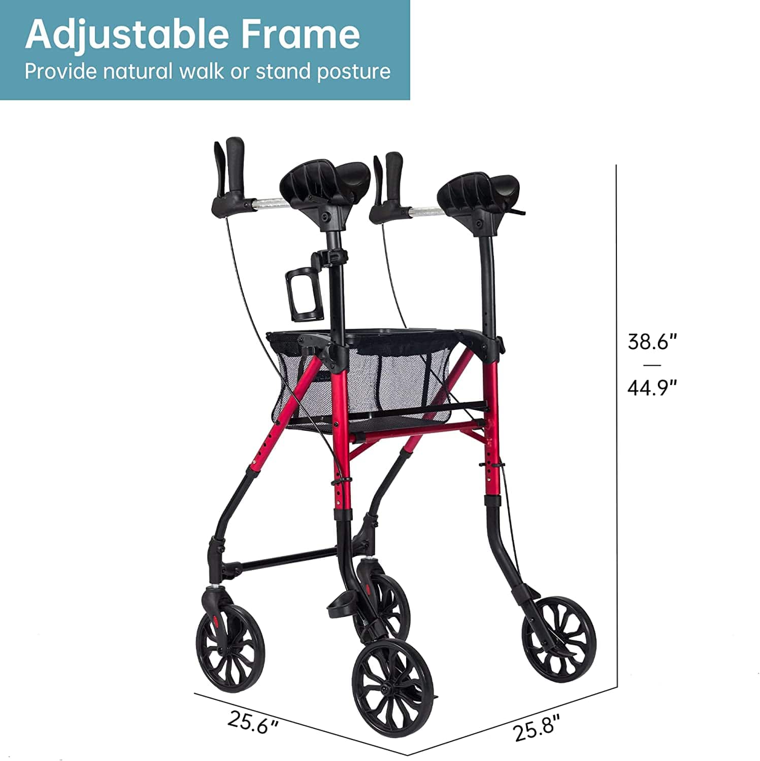 KLD-9215 Dual-Brake Lightweight Upright Walker 8