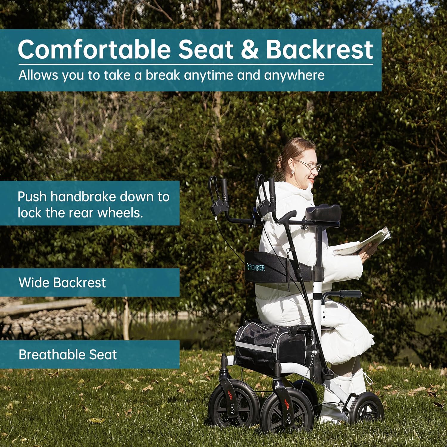 HFK-9240-2 All Terrain Dual-Brake Upright Walker 10