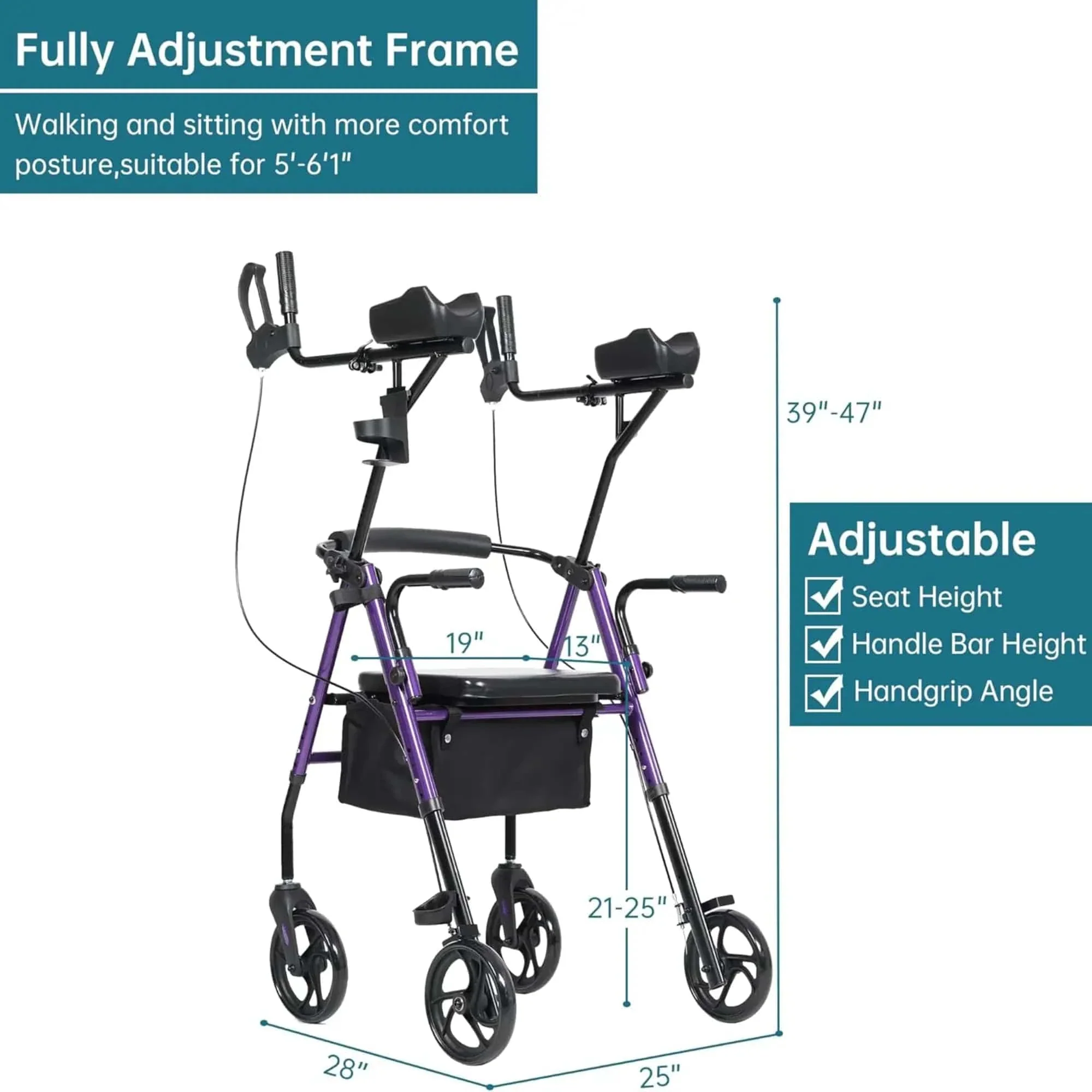 HFK-9236 Dual-Brake Upright Walker 8
