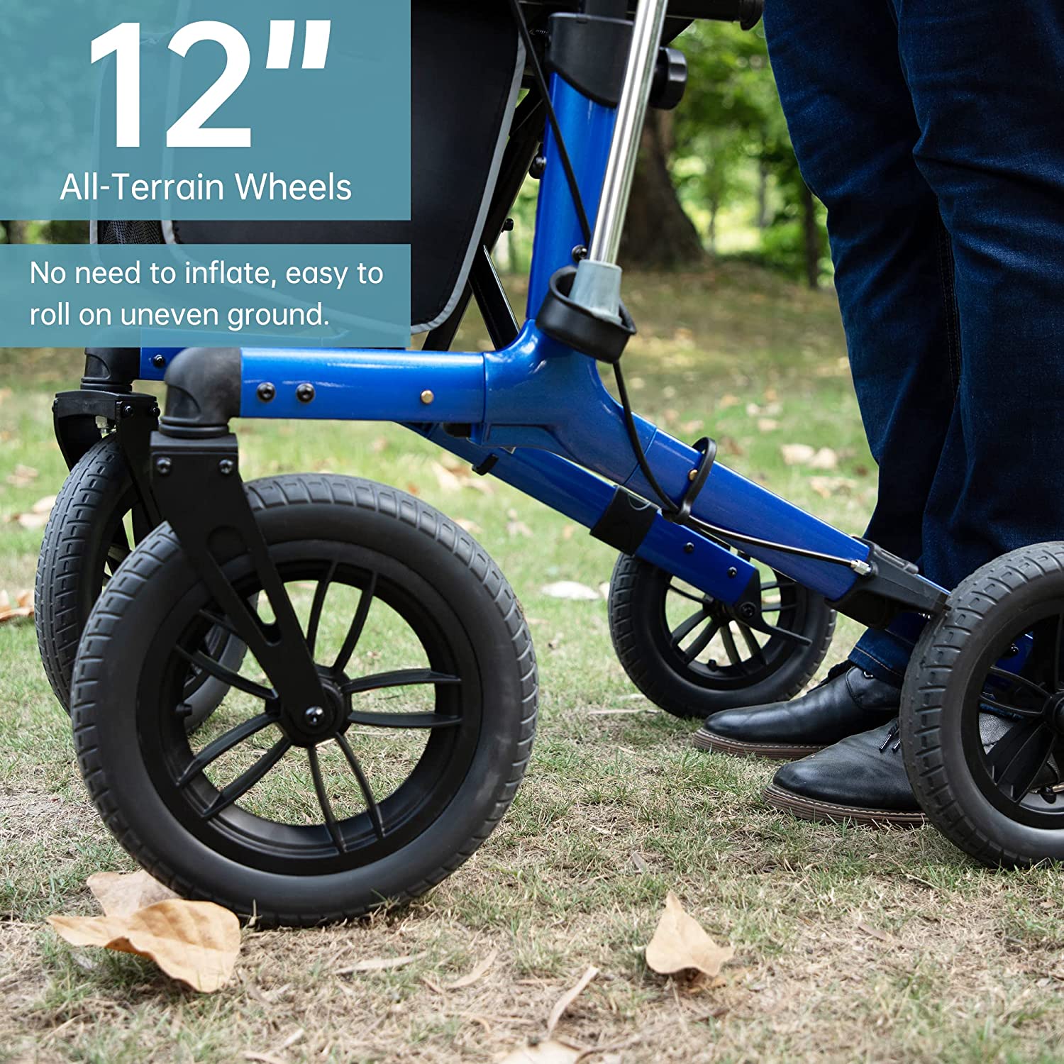 KLD-9212 All Terrain Dual-Brake Rollator Walker 10