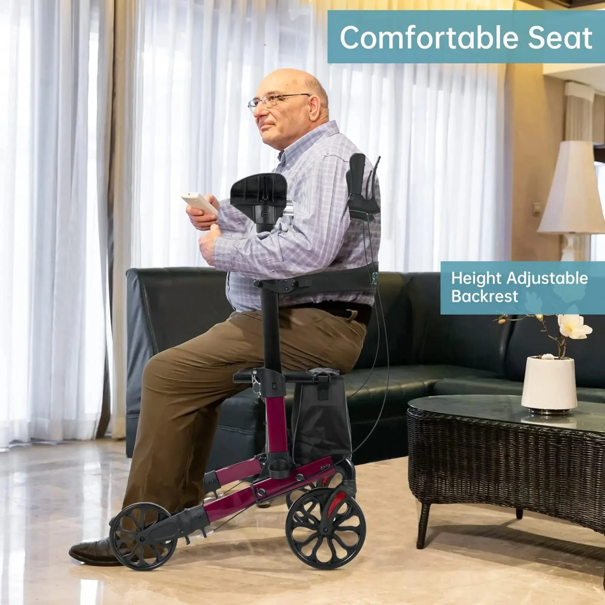 KLD-9263 Spacious Anti-Collision Leg Upright Walker 8