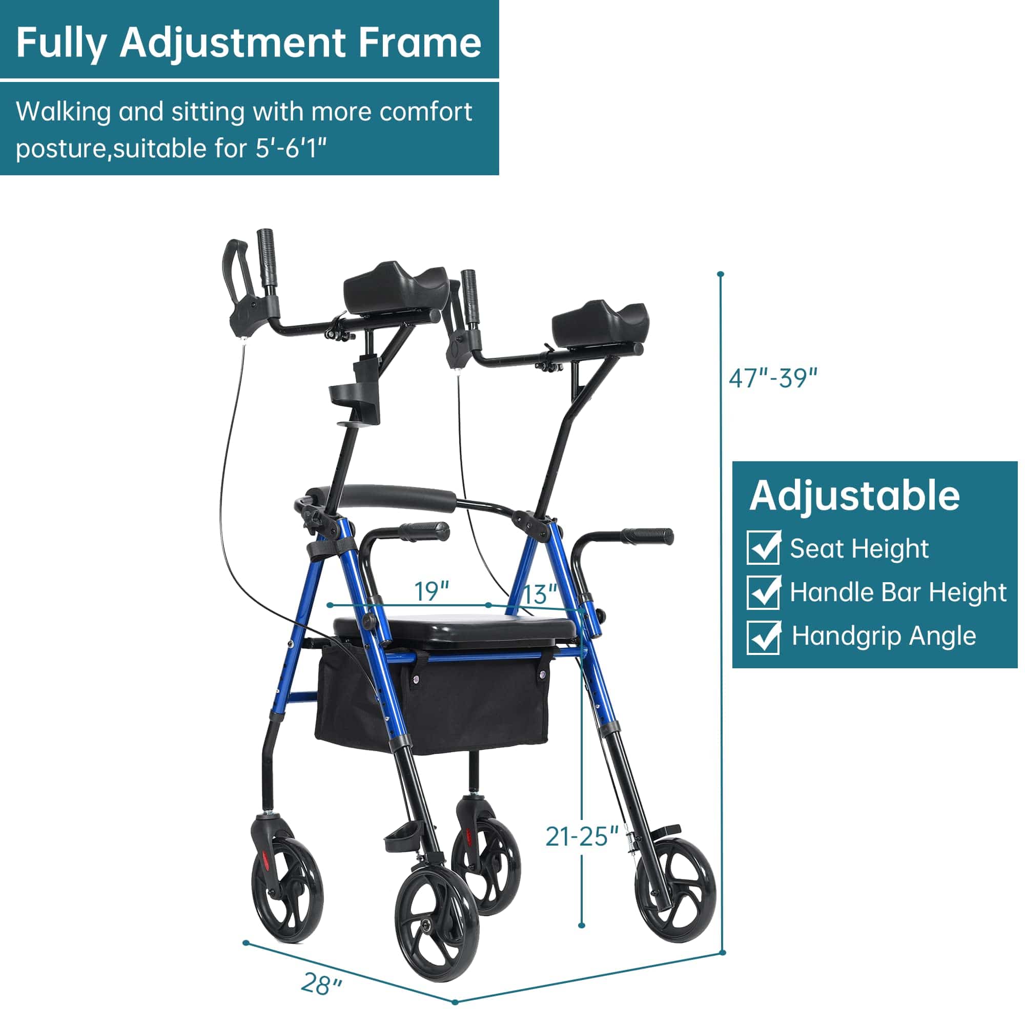 MT-8151 Dual-Brake Upright Walker 8