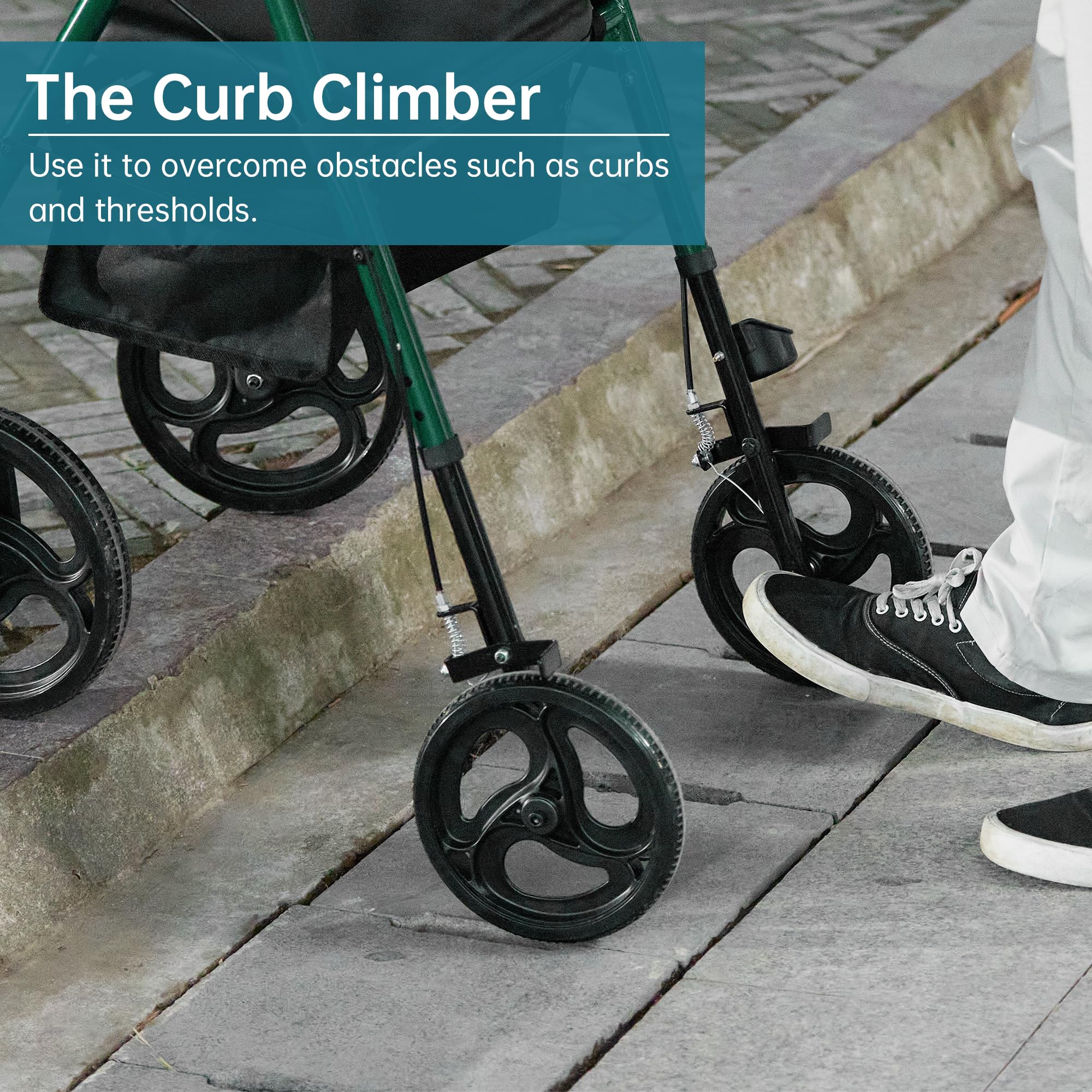 YF-9007B Dual-Brake Ergonomic Handgrip Rollator Walker 8