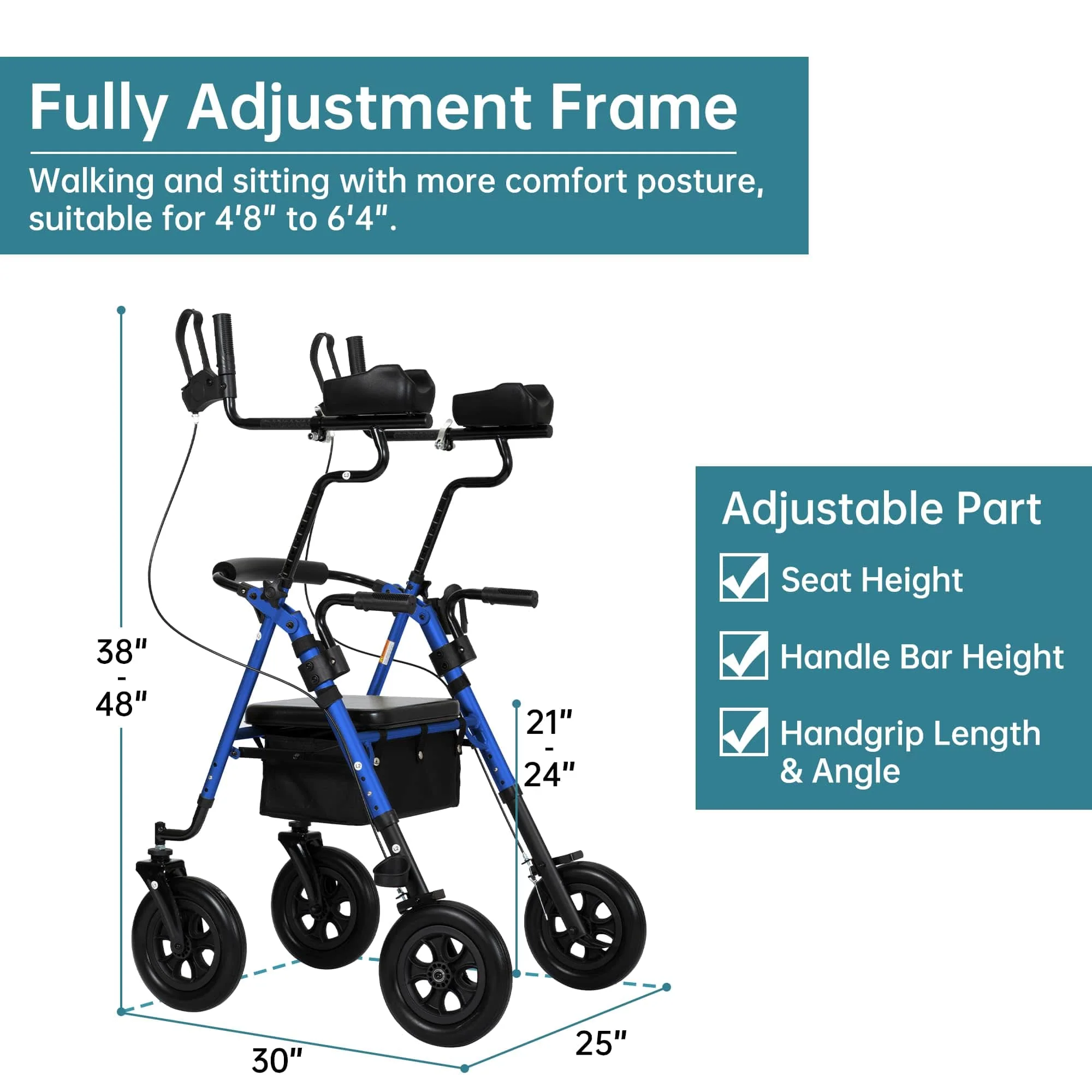 HFK-9236T4 All Terrain Dual-Brake Upright Walker 10