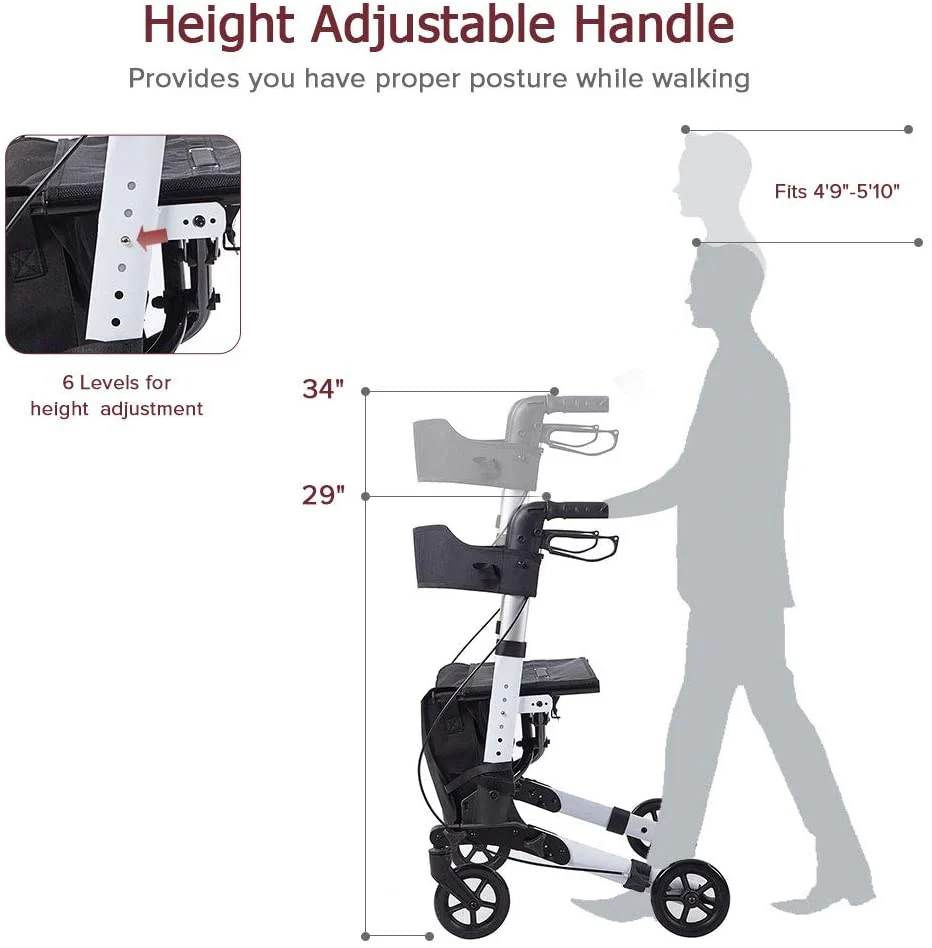 HFK-9202D Dual-Brake Compact Foldable Rollator Walker 6