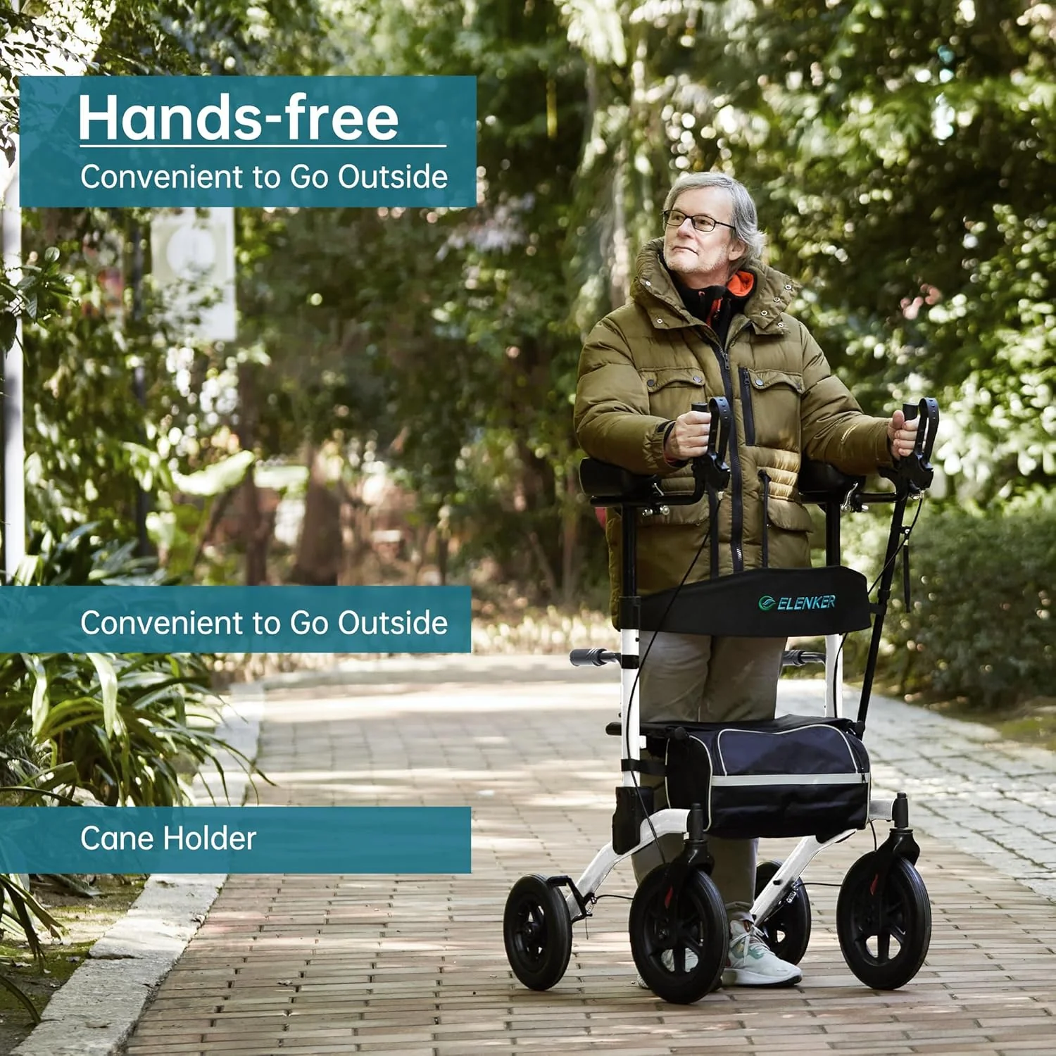 HFK-9240-2 All Terrain Dual-Brake Upright Walker 10