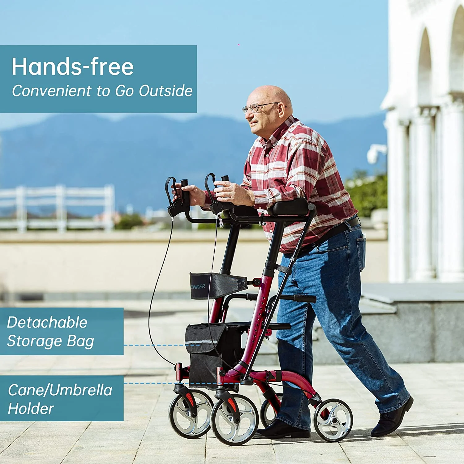HFK-9210KDB-3 Dual-Brake Lightweight Upright Walker 8