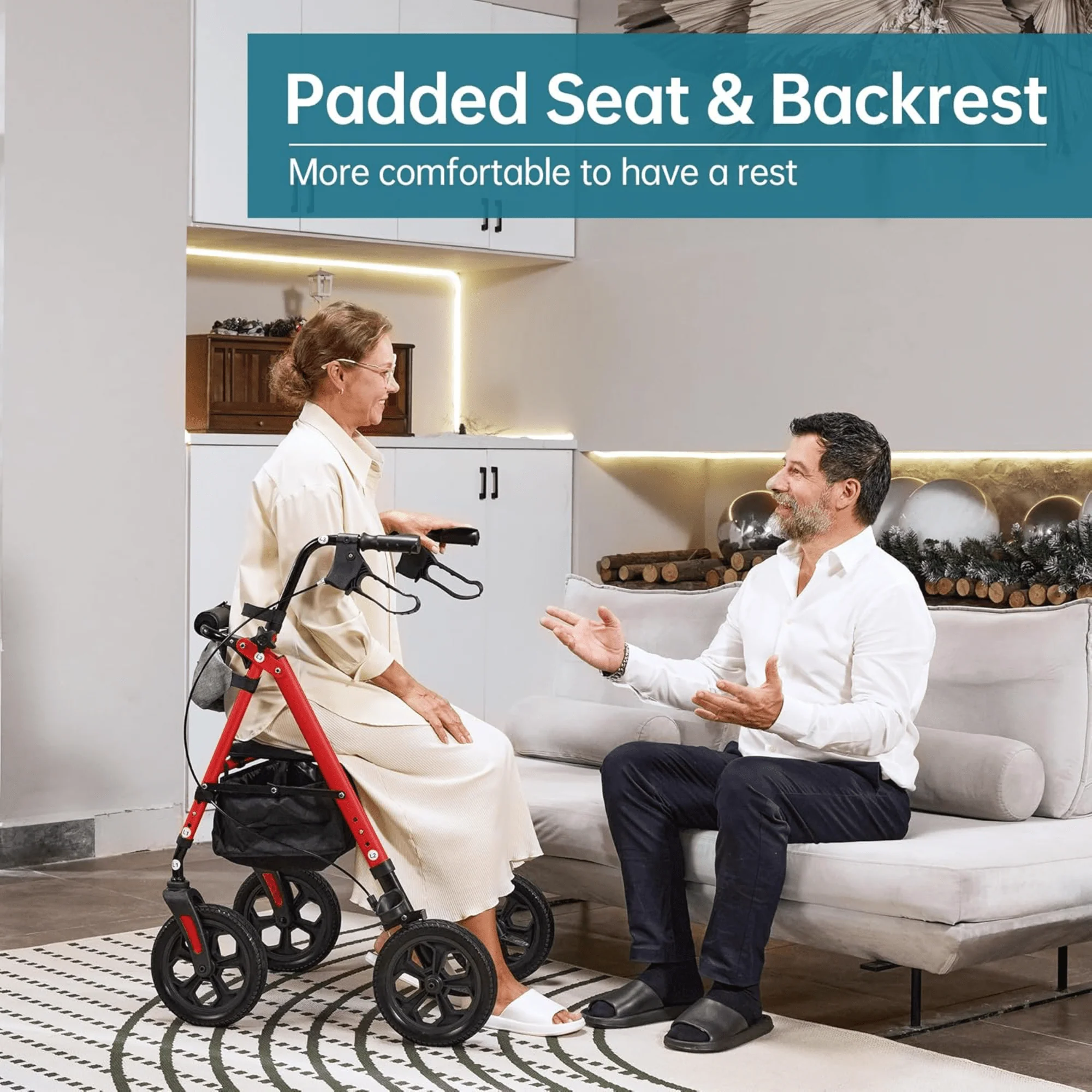 YF-9007E All-Terrain Dual-Brake Rollator Walker 10