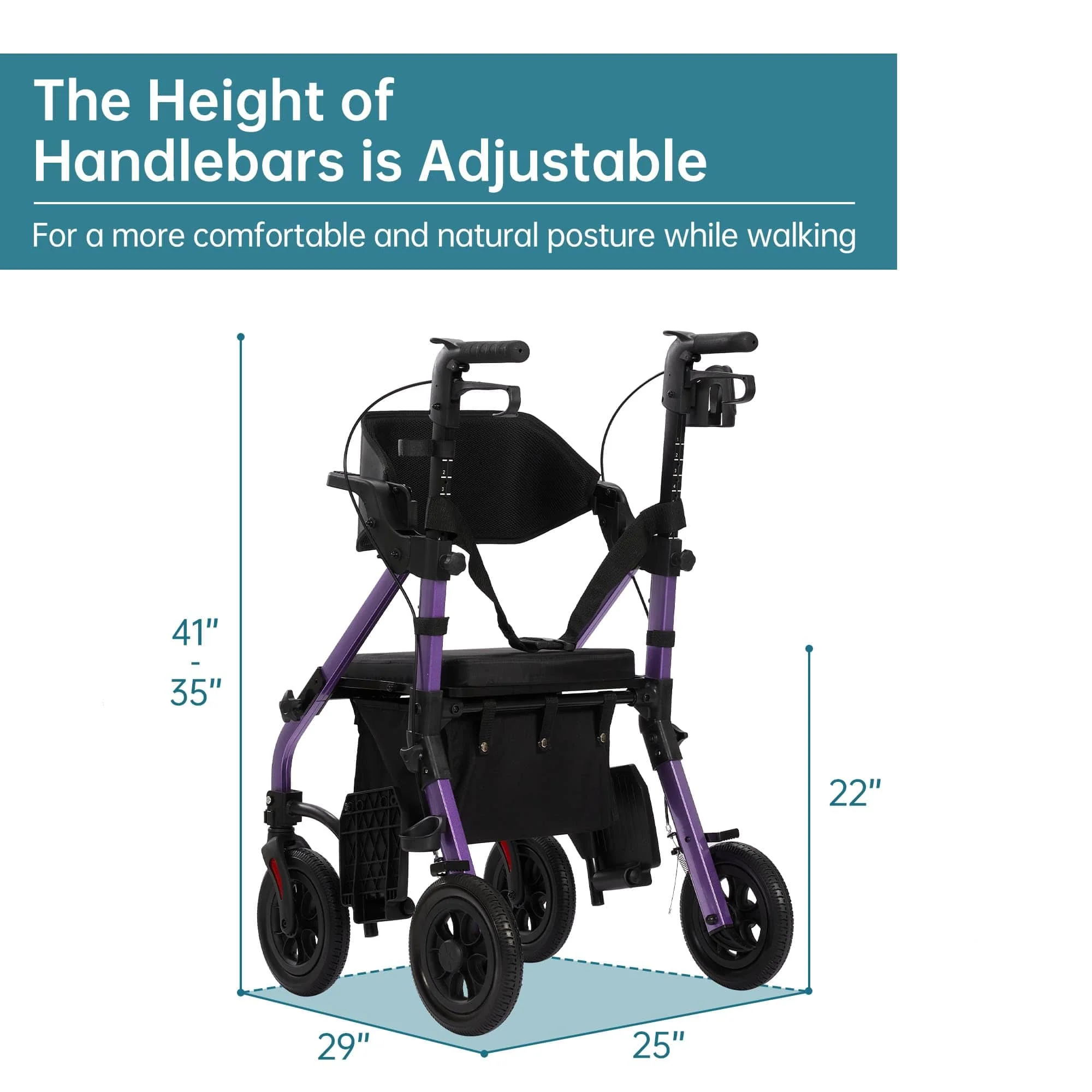 HFK-9269KD All Terrain 2-in-1 Rollator Walker 10