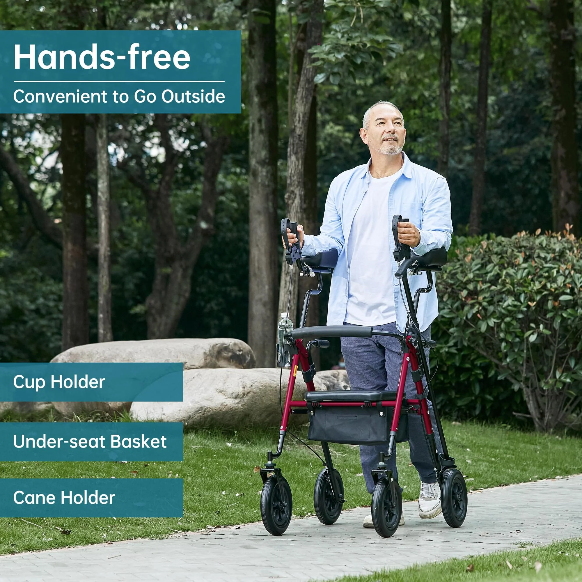 HFK-9236T4 All Terrain Dual-Brake Upright Walker 10