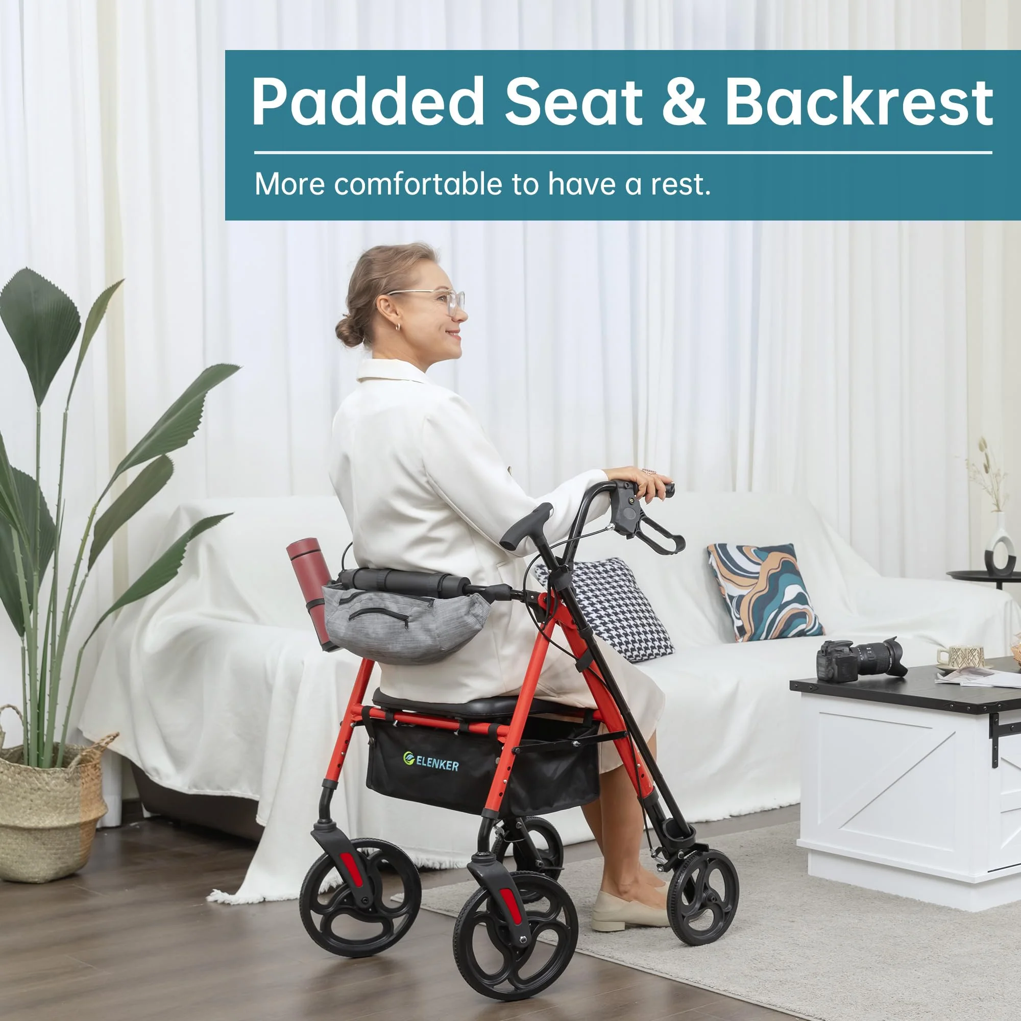 YF-9007C Dual-Brake Rollator Walker 8